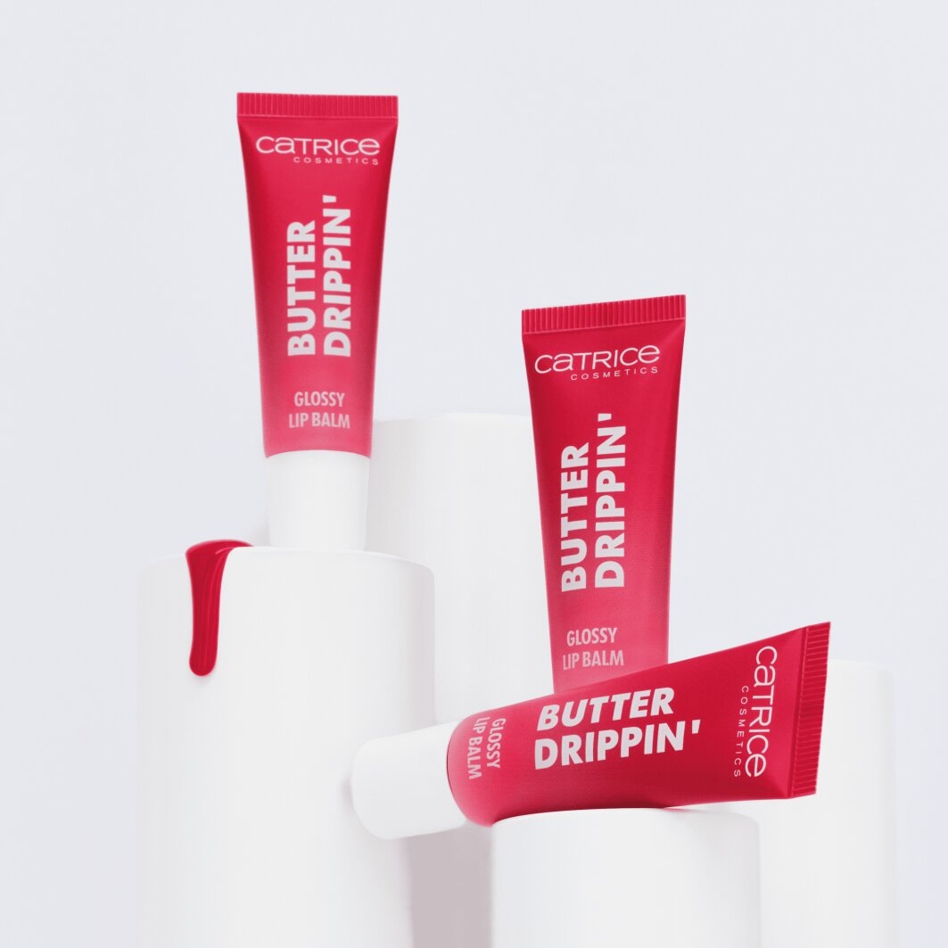 Catrice Lippenbalsam »Butter Drippin' Glossy Lip Balm«, (Set, 3 tlg.), Dezenter Farbakzent, geschmeidig, hochglänzend, spendet Feuchtigkeit.