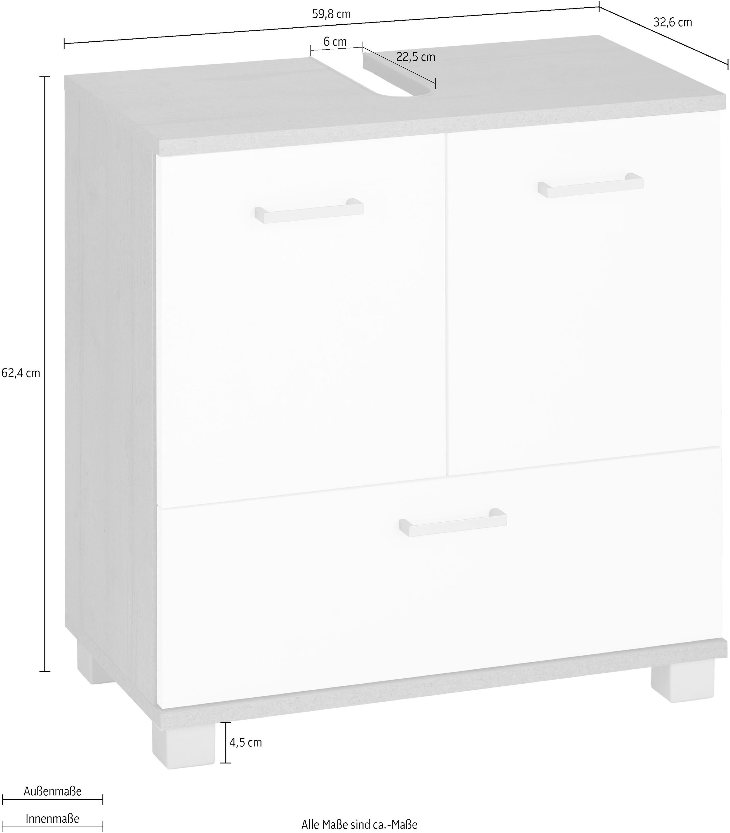 cm, »Mobes«, Shop Waschbeckenunterschrank WBU 60 im Unterschrank Breite OTTO Badezimmerschrank Badschrank Online Schildmeyer