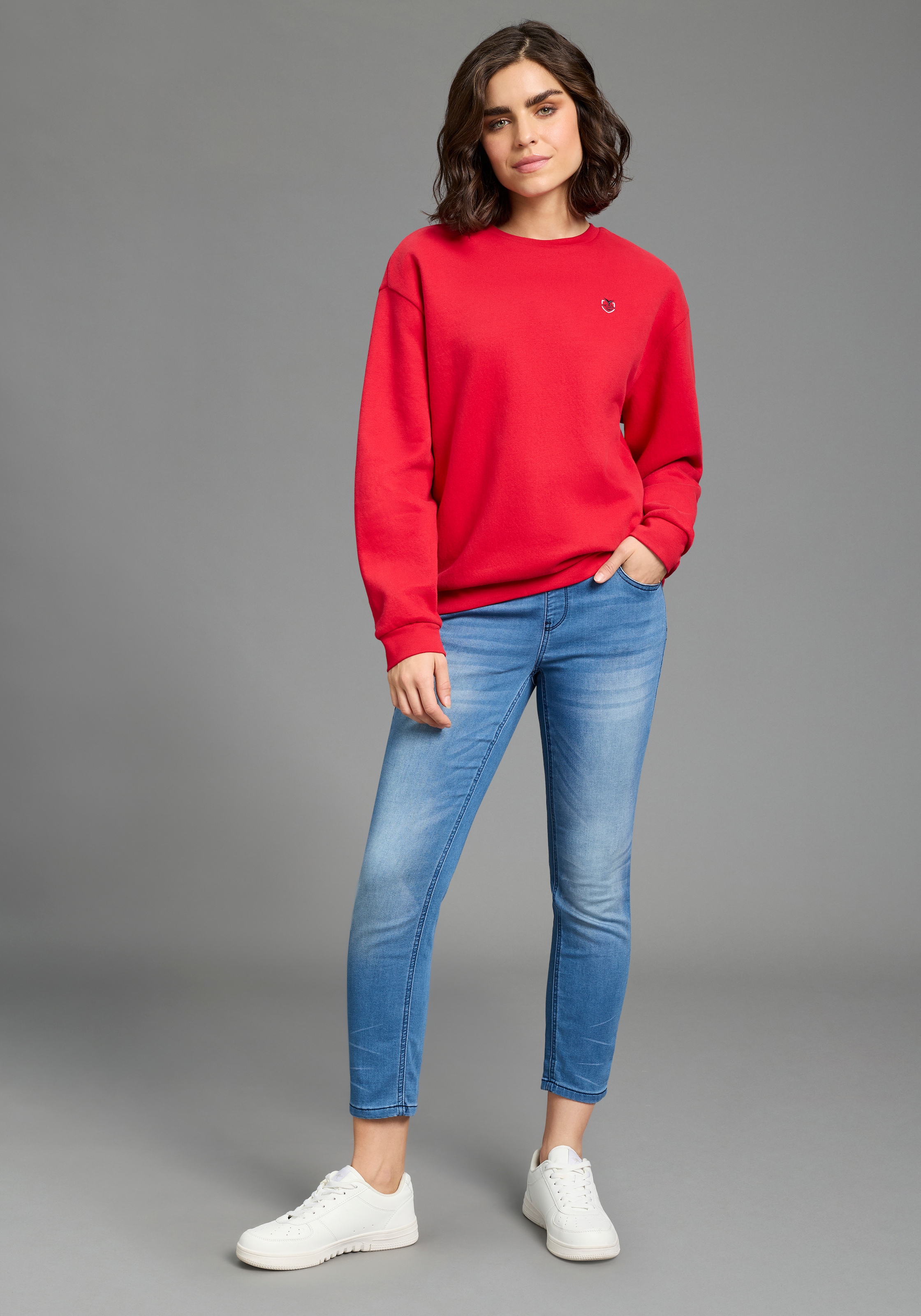 KangaROOS Jogg Pants »7/8 JOGG-DENIM« weites Bein,  mit Used-Waschung,  hohe Leibhöhe,  7/8-Länge