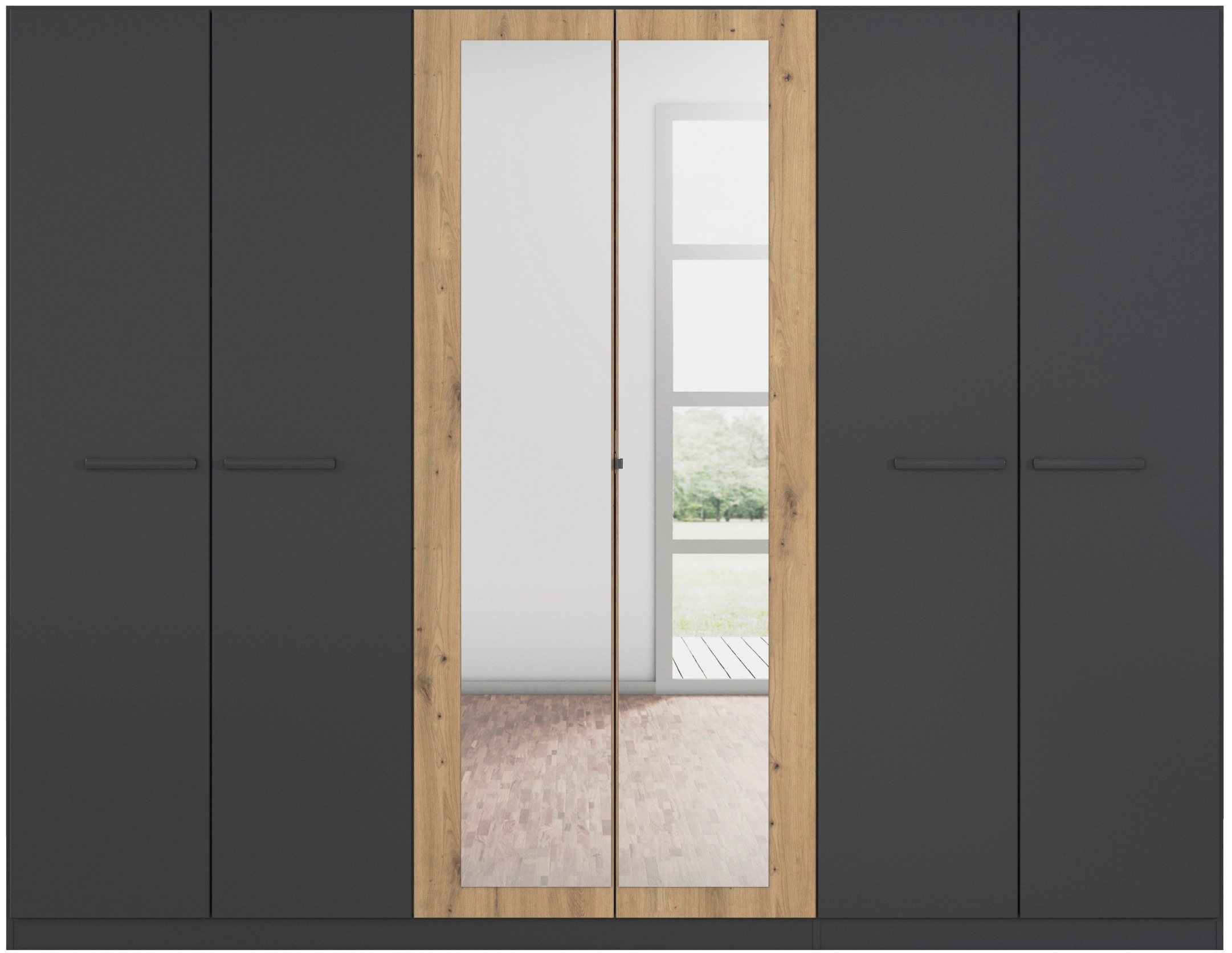 rauch Drehtürenschrank »Kleiderschrank Schrank Garderobe Garderobenschrank Stauraumwunder MODI«, optional mit Spiegel MADE IN GERMANY