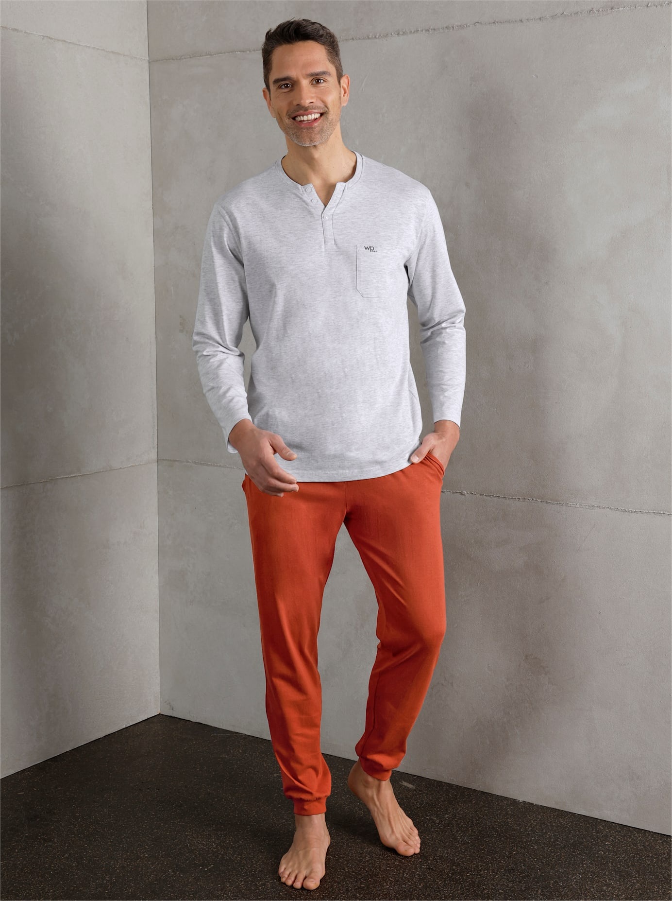 Wäschepur Herren Pyjamaoberteil »Schlafanzug-Shirt« 1 Stk. tlg. in grau, Größe 56/58