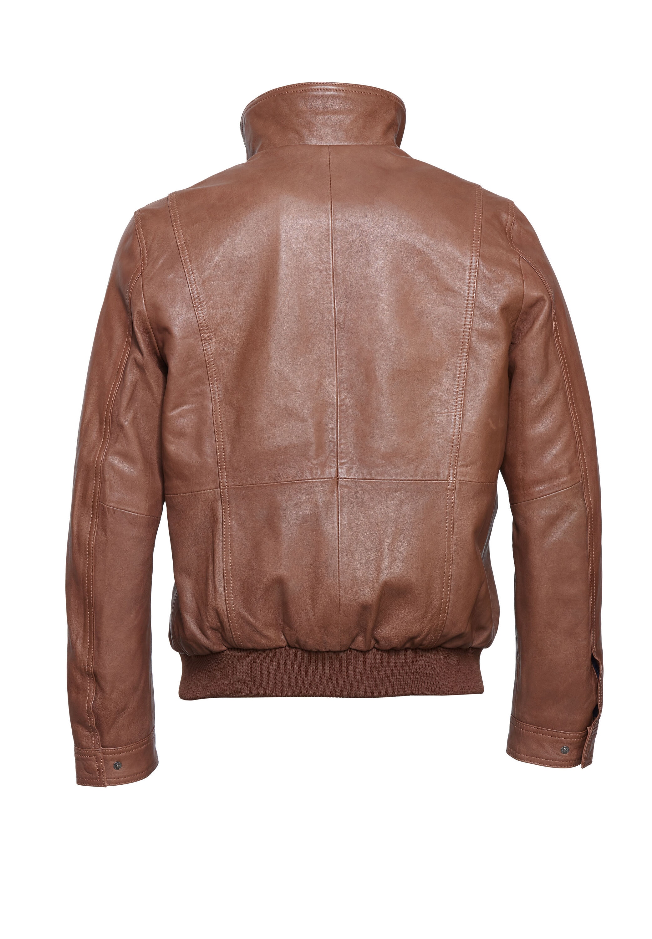 bugatti Lederjacke »BUMATTEO« ohne Kapuze mit Stehkragen