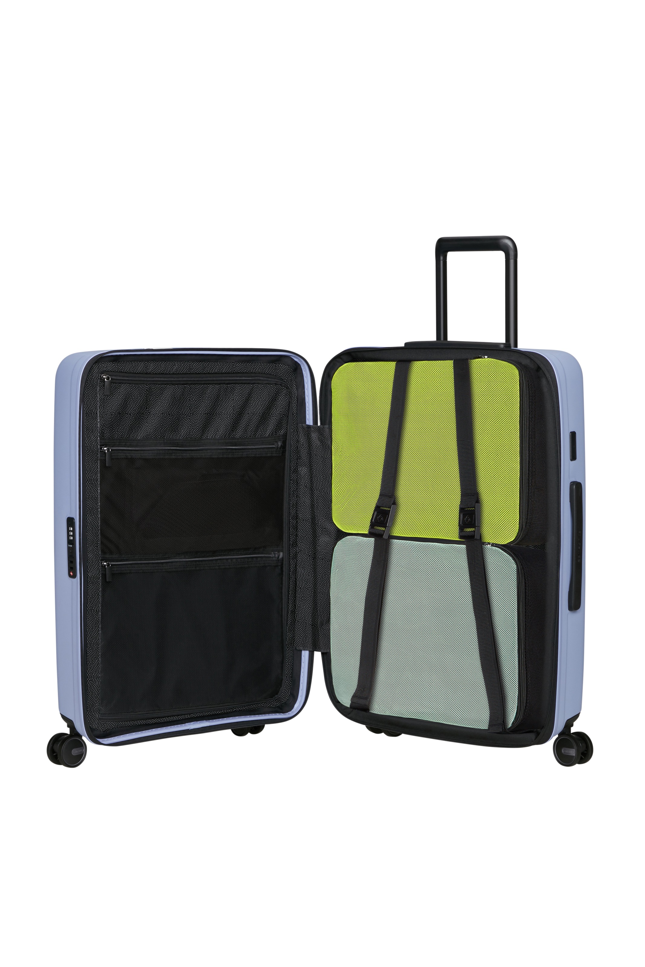 Samsonite Hartschalen-Trolley »RESTACKD« 71 l 4 Rollen mit fester Trennwand und verstellbaren Packgurten