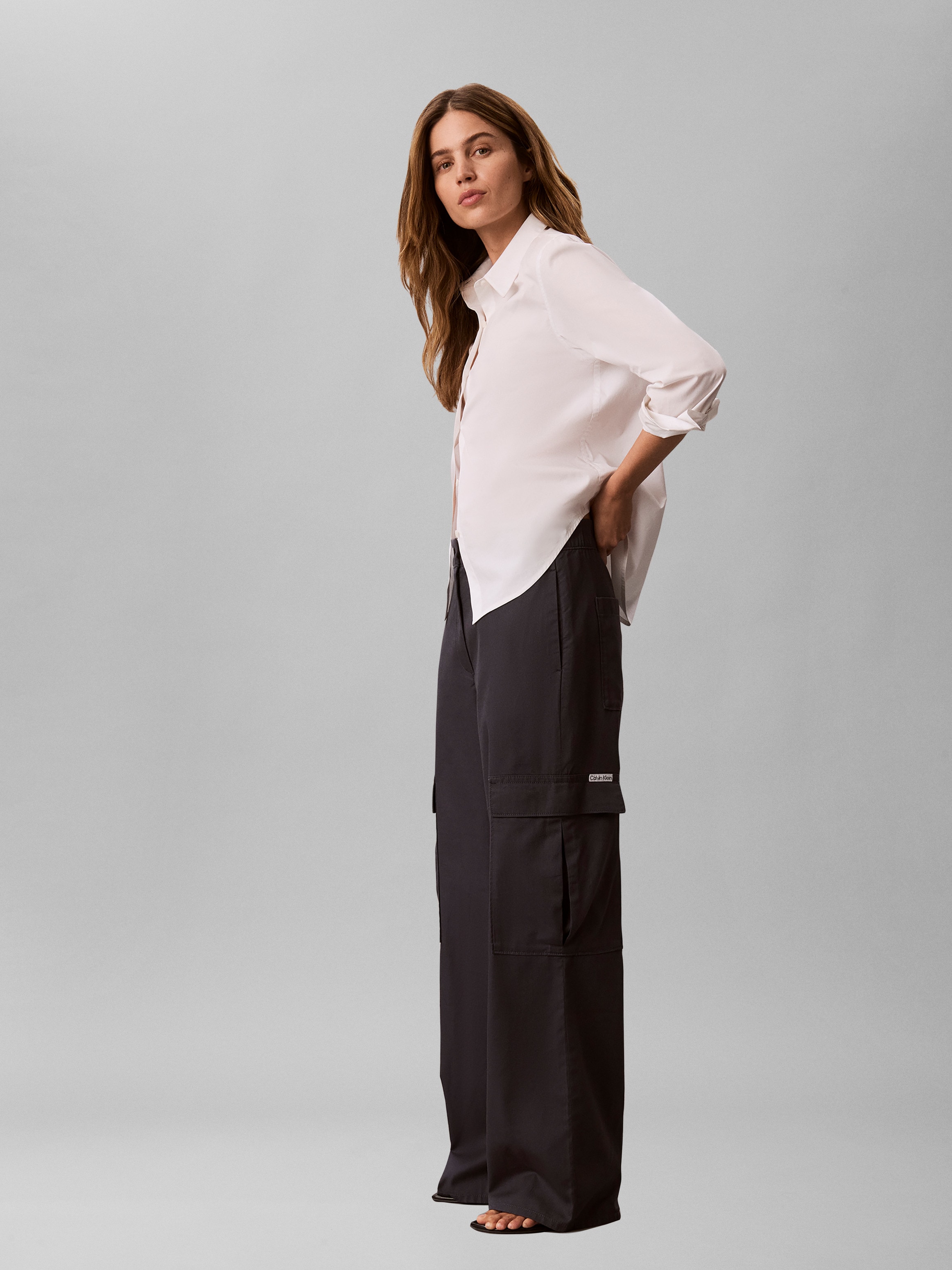 Calvin Klein Jeans Cargohose  Elastikbund, High Waist, Relaxed Fit, Cargotaschen