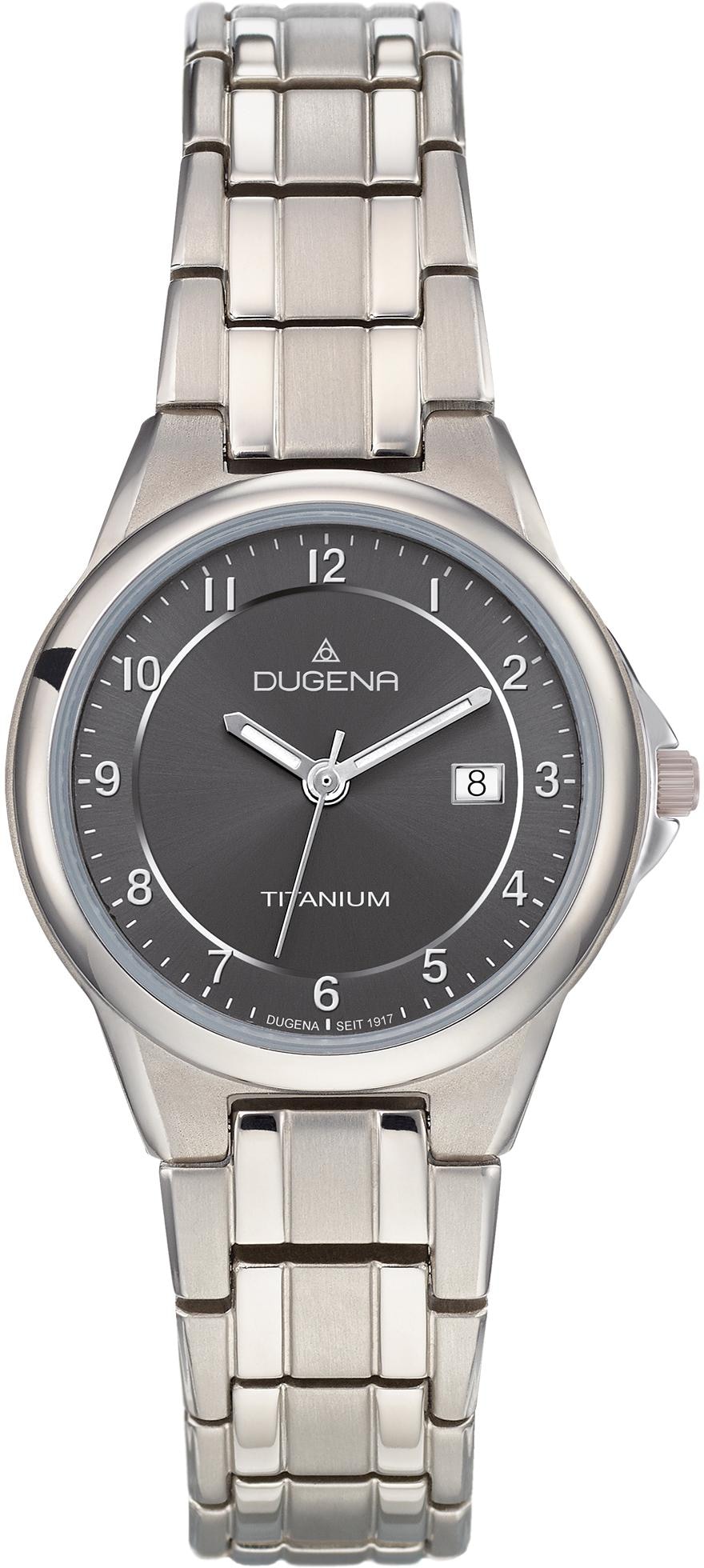 Dugena Quarzuhr »Gent, 4460514«, Armbanduhr, Damenuhr, Titan, Saphirglas