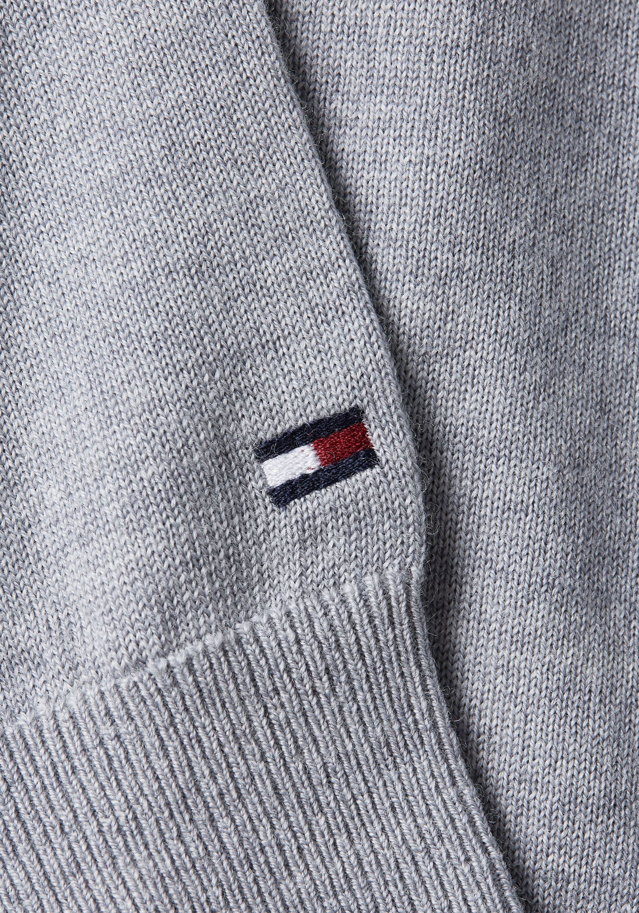 Tommy Hilfiger TAILORED Strickpullover »FINE GAUGE MERINO ZIP MOCK«, mit breiten Rippstrickbündchen