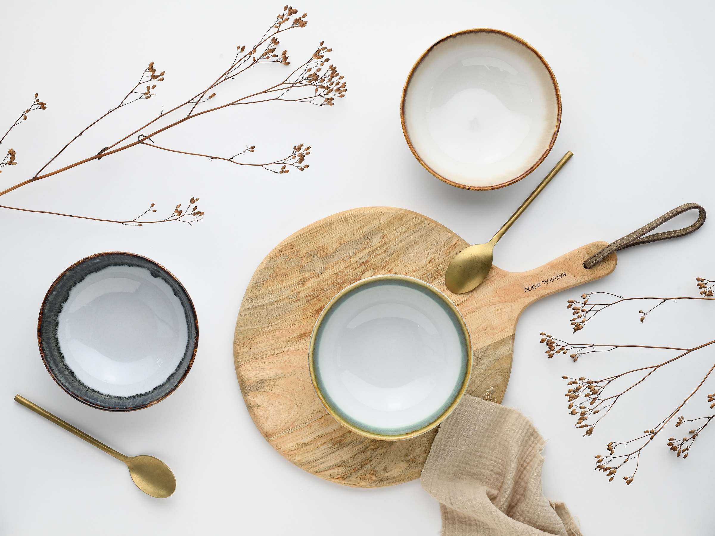 CreaTable Schale »Cascade, Smoothie Bowl 16 cm 4-tlg« 4 Stk. aus Steinzeug Rekativglasur, Healthy Food