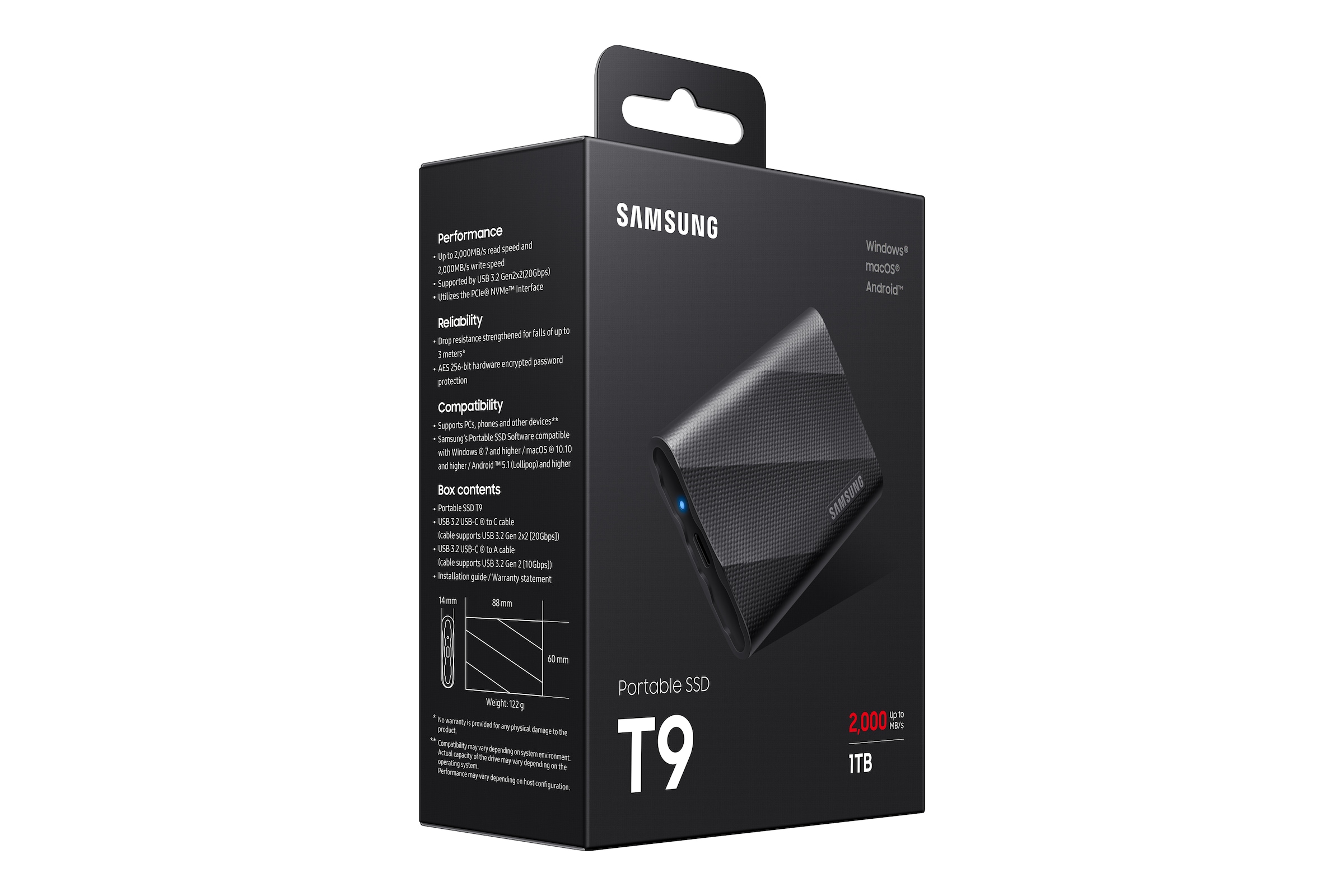 Samsung externe SSD »Portable SSD T9«, Anschluss USB 3.2