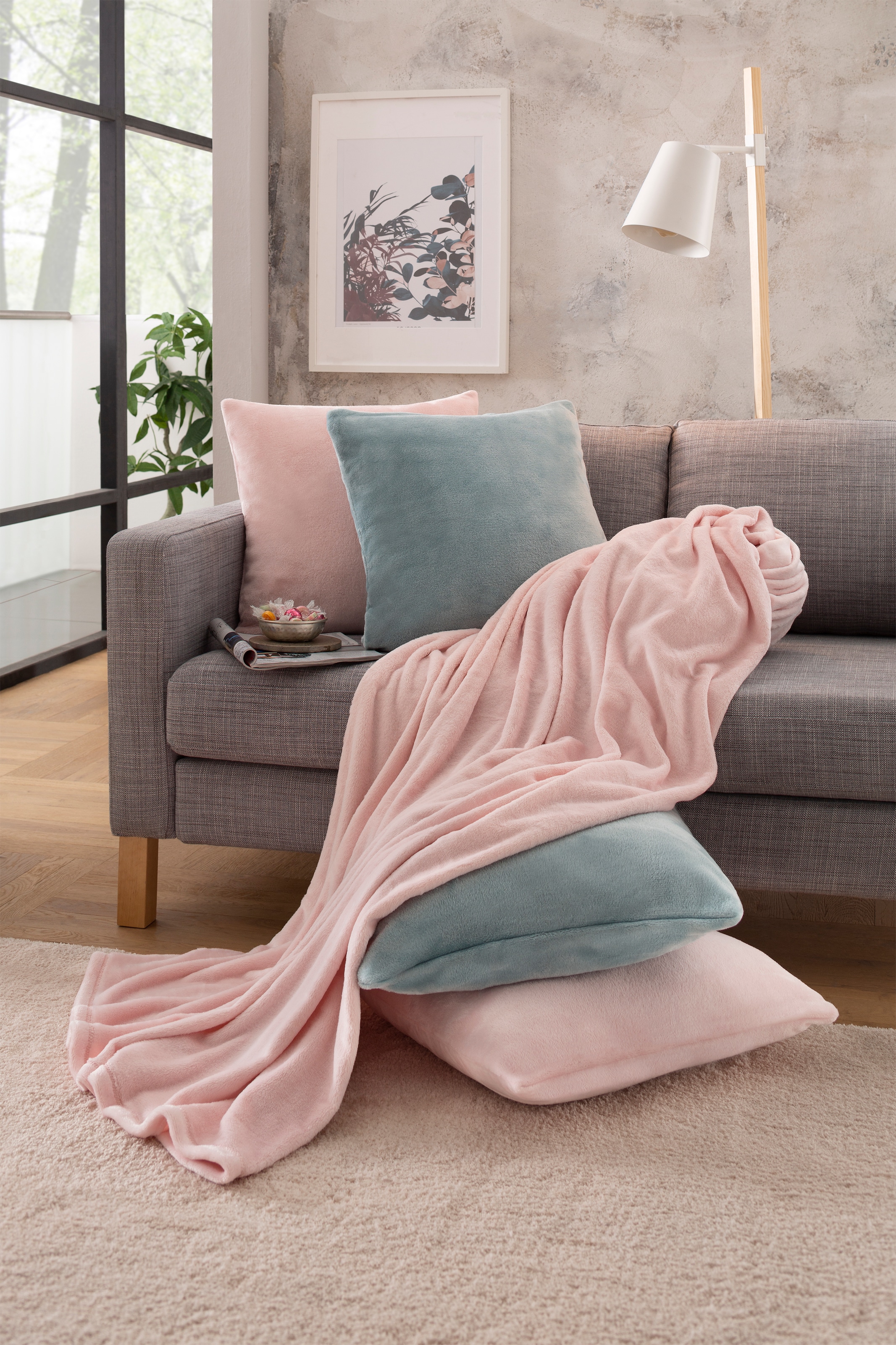 my home Dekokissen »Jil«, aus super weichem Kuschelfleece, Kissenhüllen  ohne Füllung, 2 Stück im OTTO-Shop