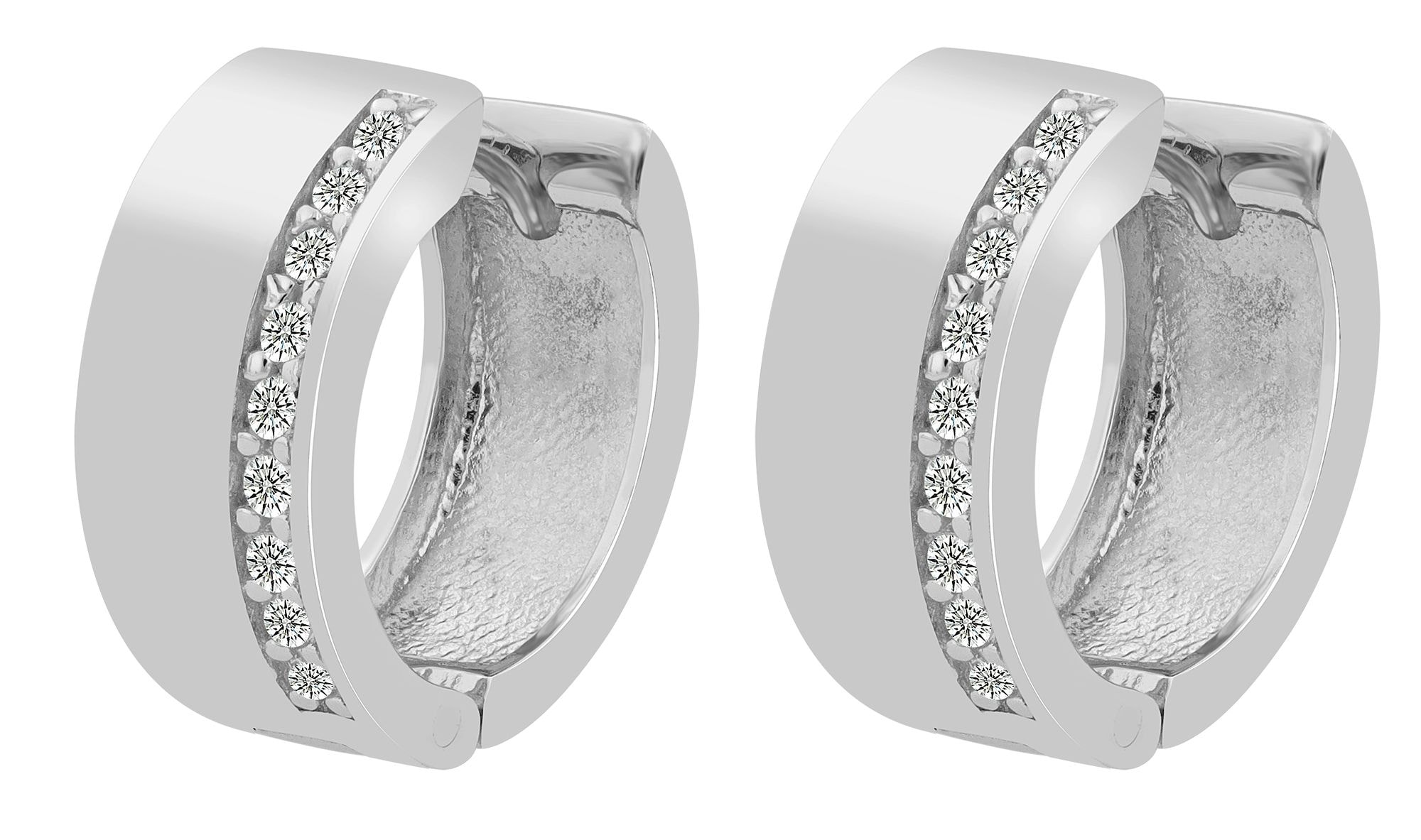 Adelia´s Paar Creolen »Damen Ohrringe ¿ Klappcreole aus 925 Silber mit Zirkonia«