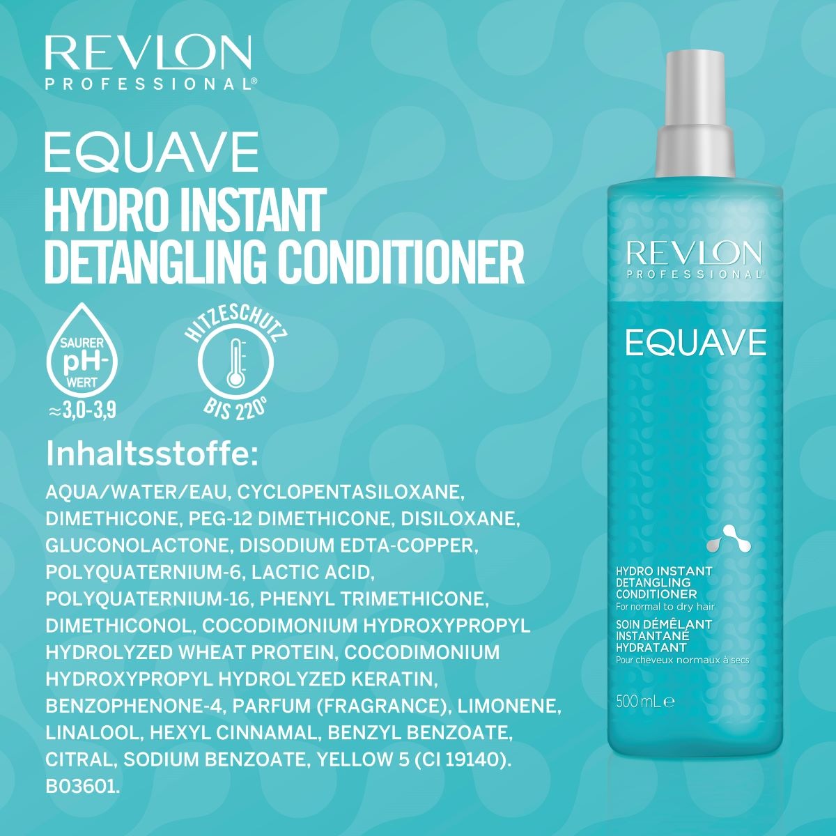 REVLON PROFESSIONAL Haarspülung »Leave-in Pflege Equave Hydro Instant Detangling Conditioner«, Normales bis Trockenes Haar 500 ml