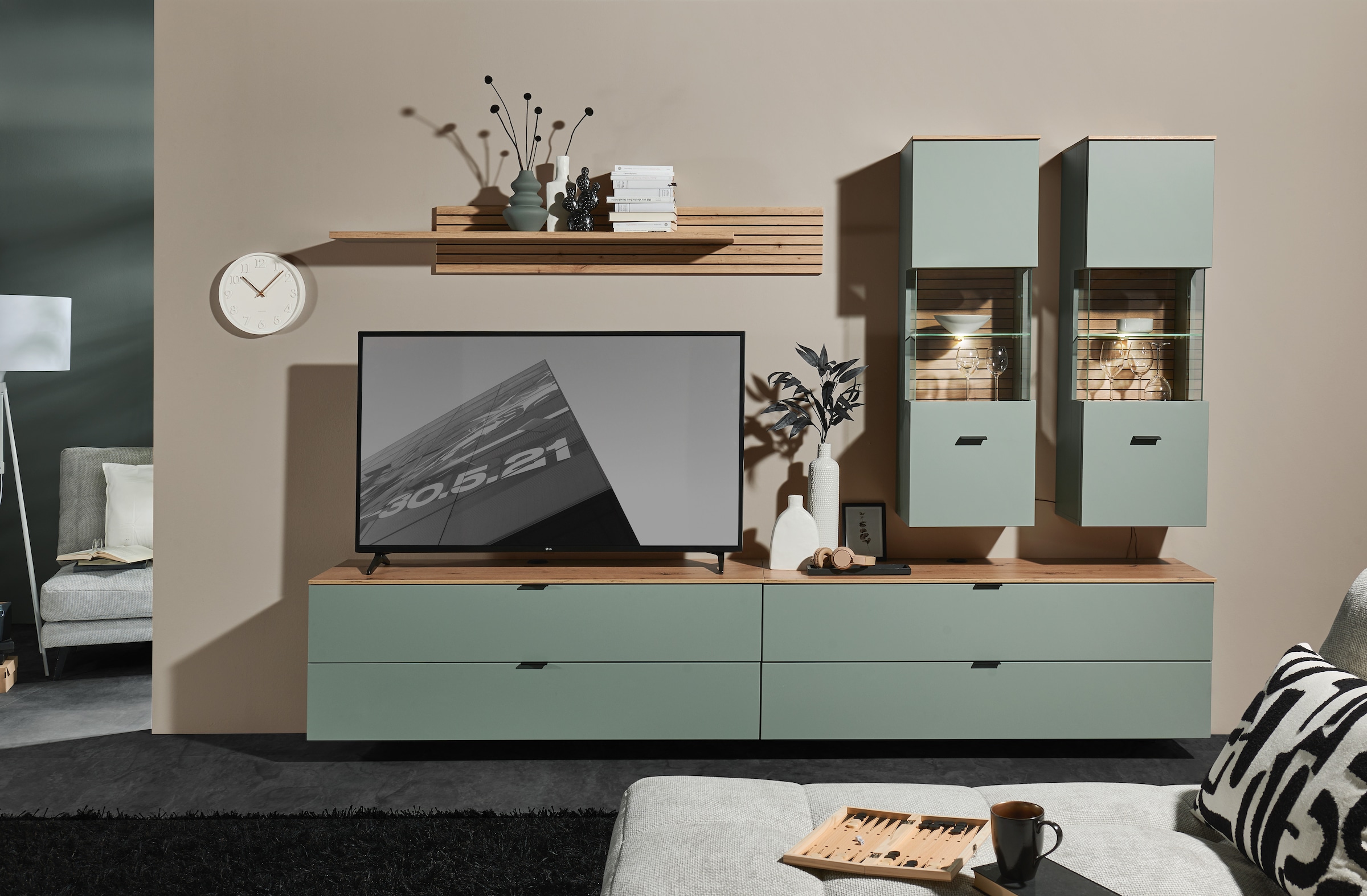 Innostyle Wohnwand »Ina Wohnwand,  280x185x44 cm (B/H/T)« 5 Stk. tlg.