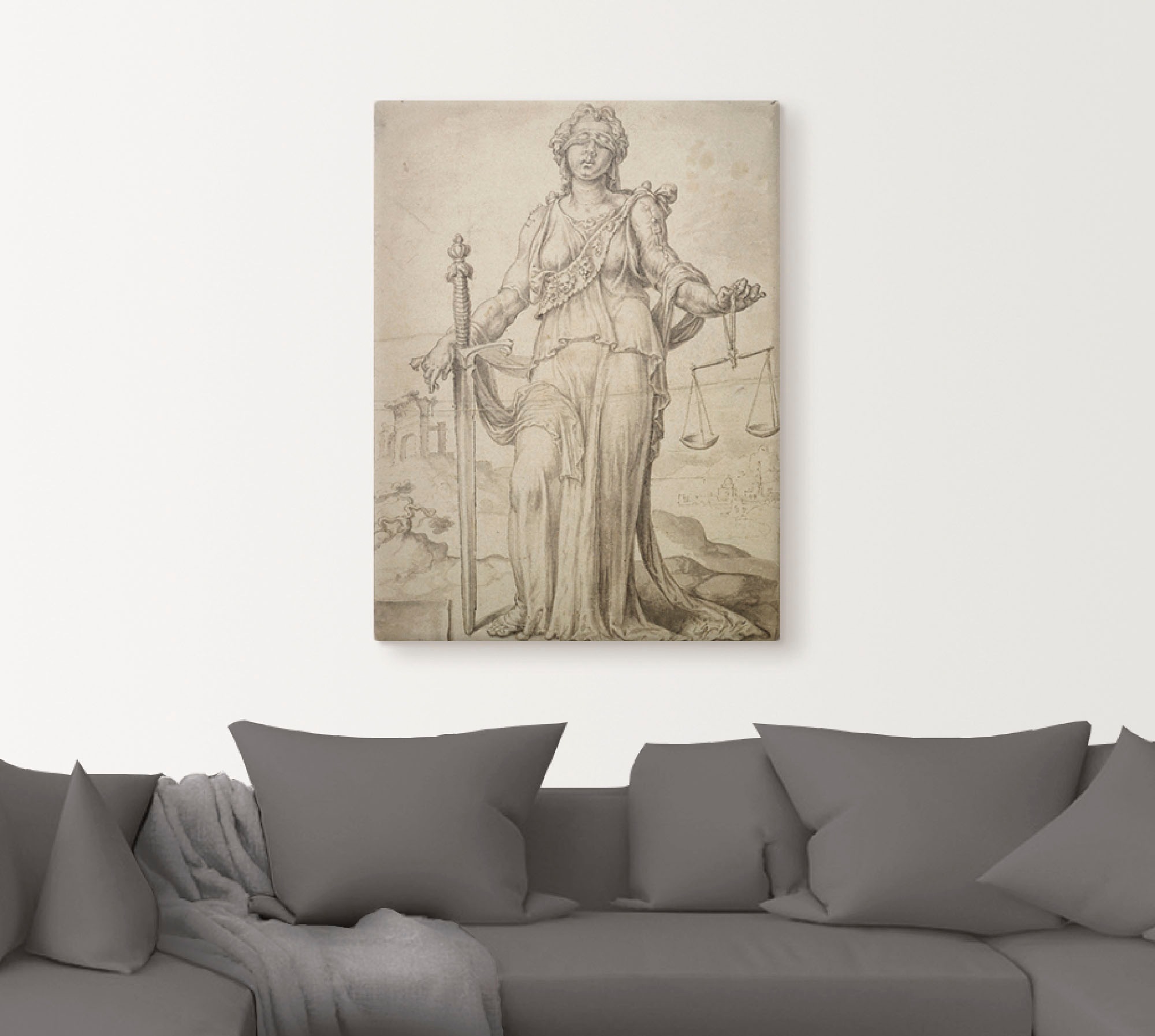 Artland Wandbild »Justitia.«, Frau, (1 St.), als Leinwandbild, Wandaufkleber oder Poster in versch. Größen