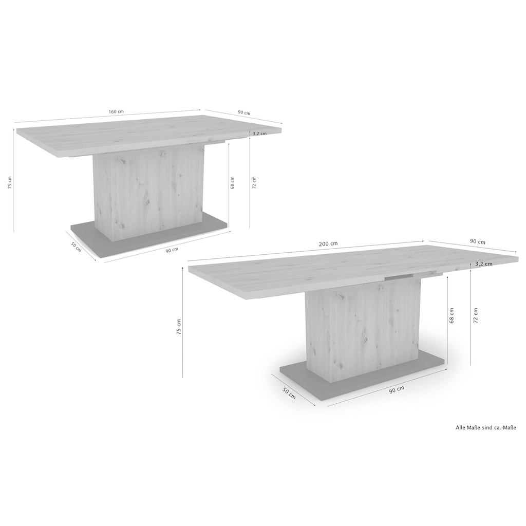Homexperts Essgruppe »Aiko«, (Set, 5 tlg., Esstisch mit 4 Stühlen)