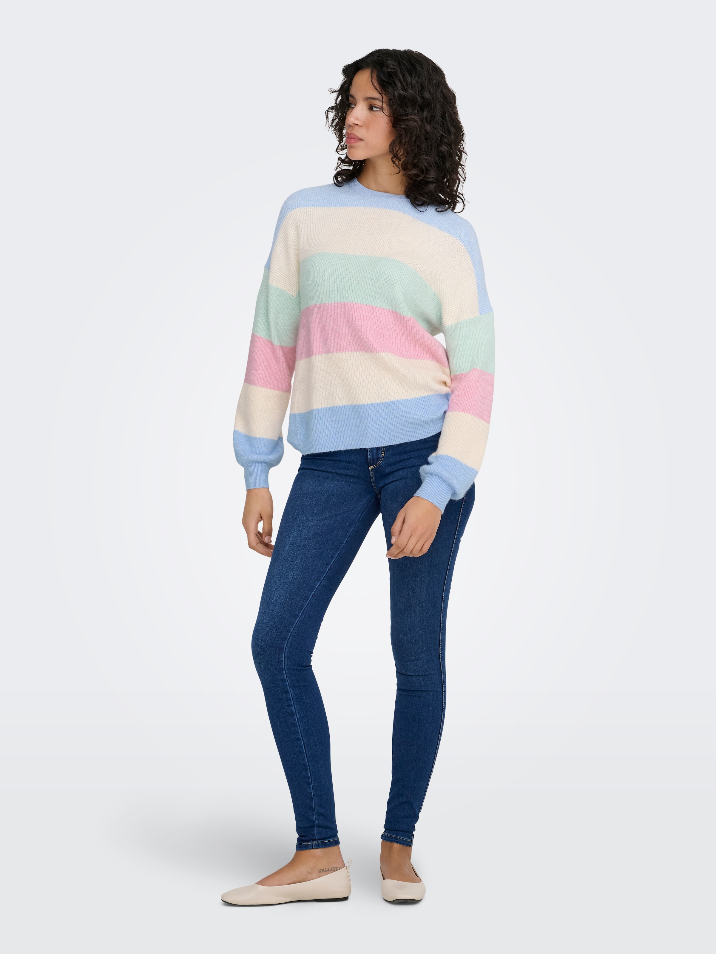 ONLY Strickpullover »ONLATIA L/S STRIPE PULLOVER KNT NOOS« Viskosemischung, regular fit