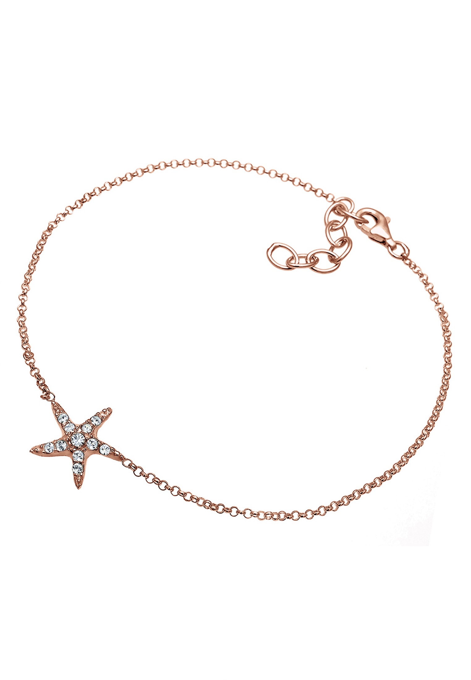 Elli Fußkette »Fußschmuck Seestern Kristalle 925 Silber«