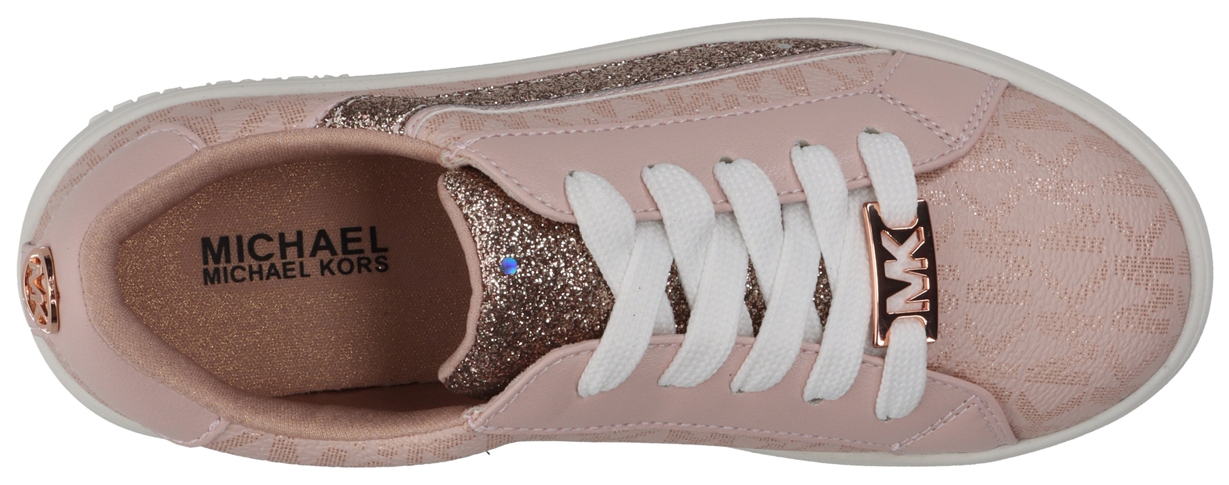 MICHAEL KORS KIDS Sneaker »JEM SLADE«, mit Glitzer, Freizeitschuh, Halbschuh, Schnürschuh