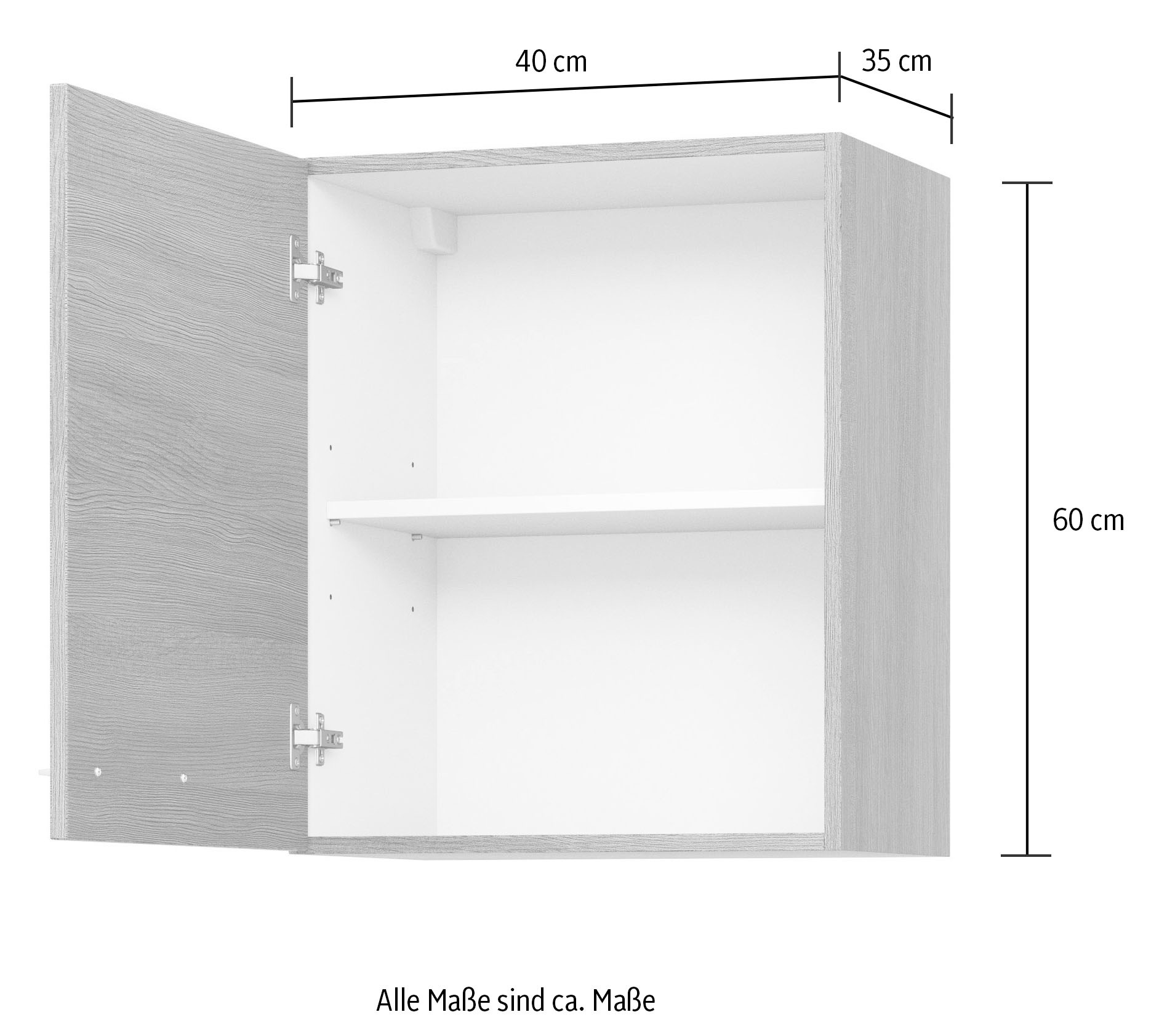 KOCHSTATION Hängeschrank »KS-Trea O40-60«, inklusive Einlegeboden, Breite 40 cm, Höhe 60 cm