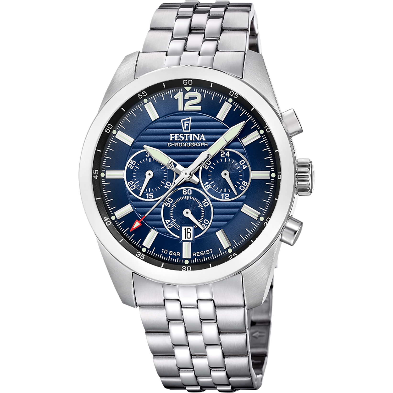 Festina Chronograph »Timeless Chronograph« Quarzuhr, Armbanduhr, Herrenuhr, Edelstahlarmband, analog, Tag