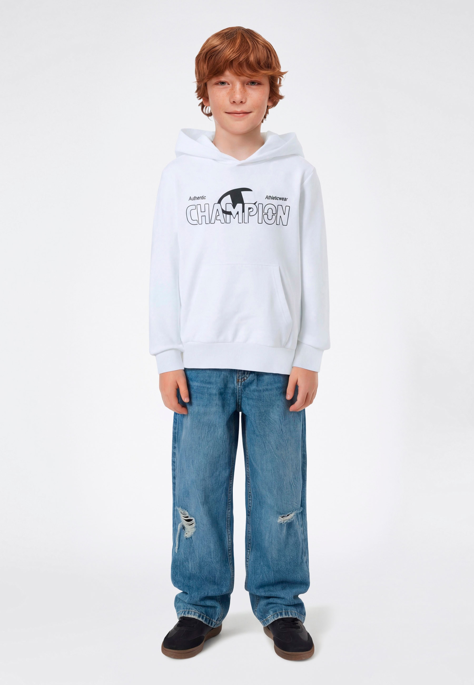 Champion Kapuzensweatshirt »Graphic Terry Hoodie«, 1 tlg. für Kinder, sportlicher Stil, mit Kapuze, bequemer Schnitt
