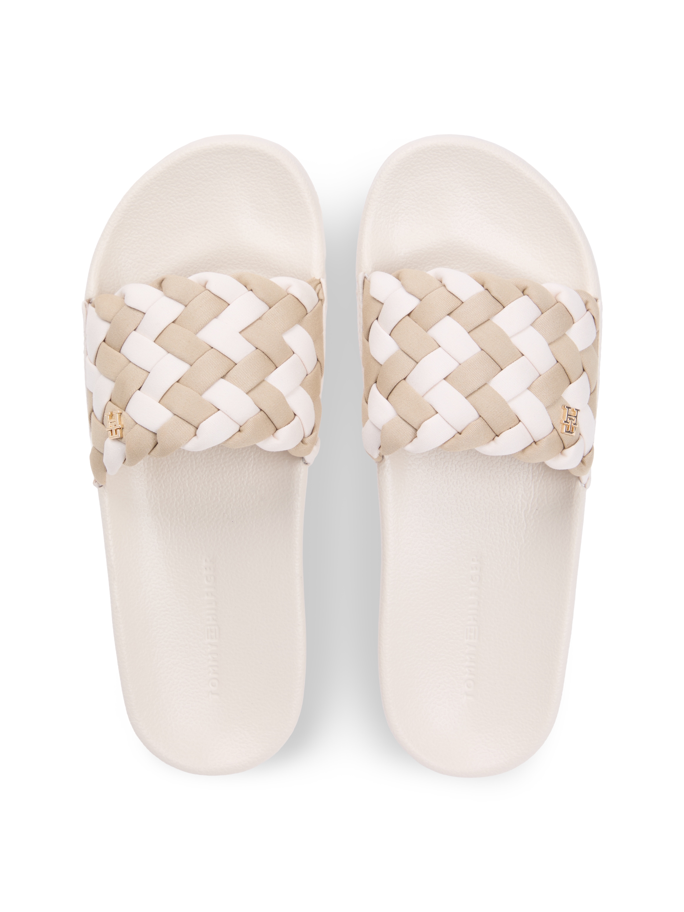 Tommy Hilfiger Pantolette »TH BRAIDED POOL SLIDE«  Plateau, Sommerschuh, Strandschuh mit geflochtener Bandage