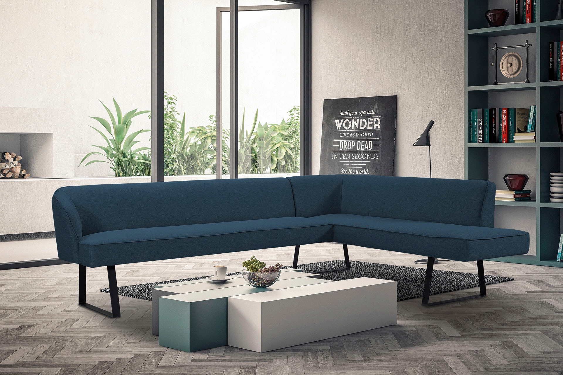 exxpo - sofa fashion Eckbank »Americano«, mit Keder und Metallfüßen, Bezug  in verschiedenen Qualitäten bestellen im OTTO Online Shop