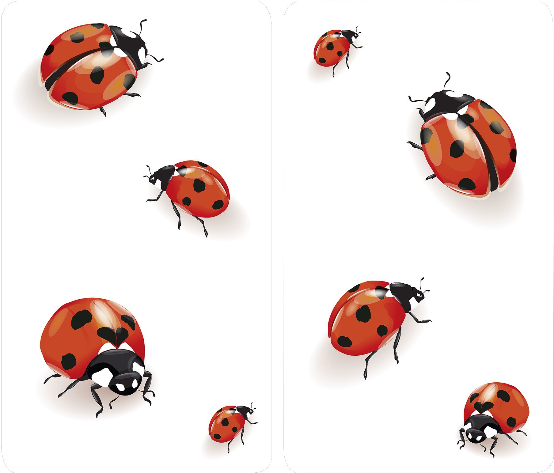 Herd-Abdeckplatte "Universal Marienkäfer", Glas Kunststoff, (Set,...