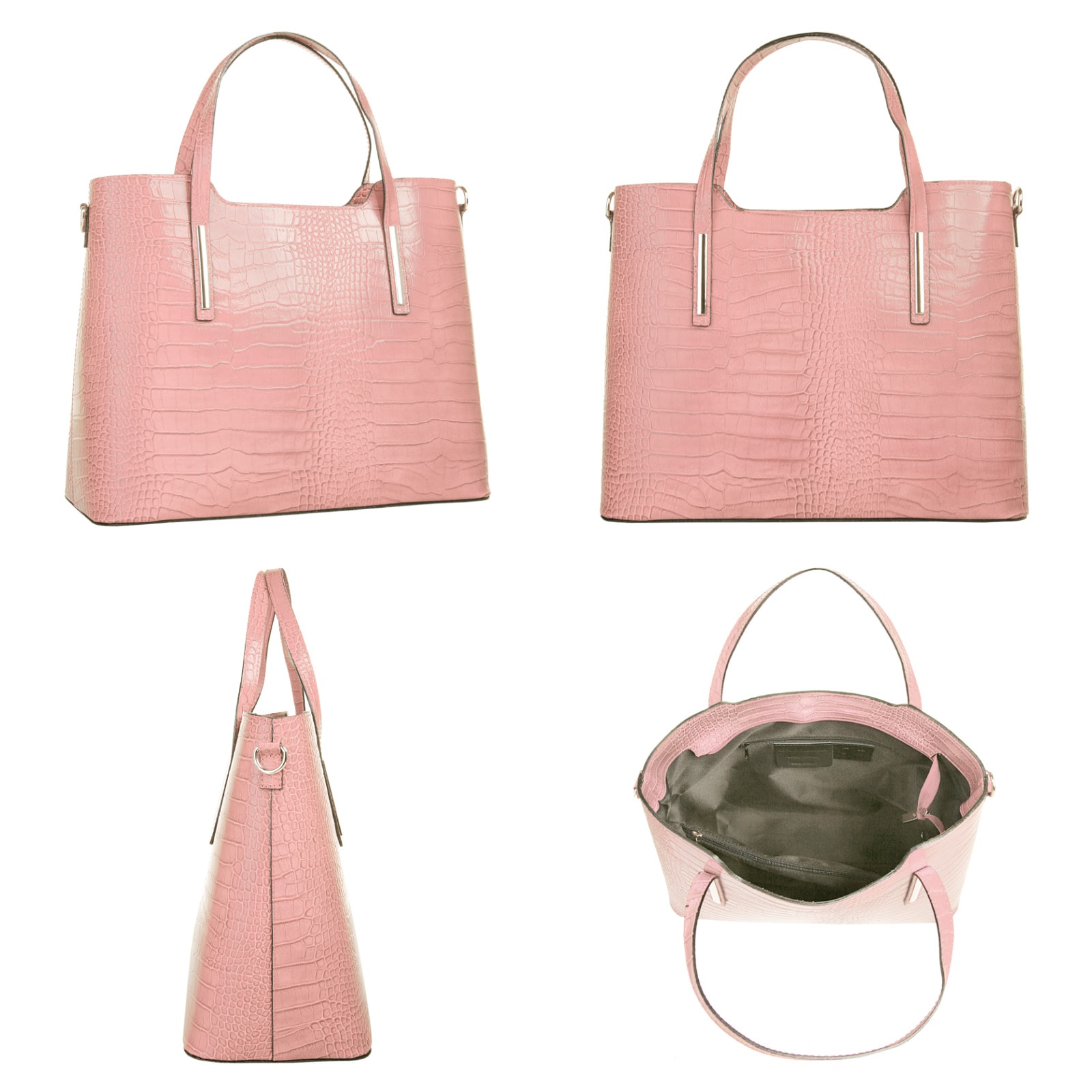Cluty Henkeltasche, echt Leder, Made in Italy
