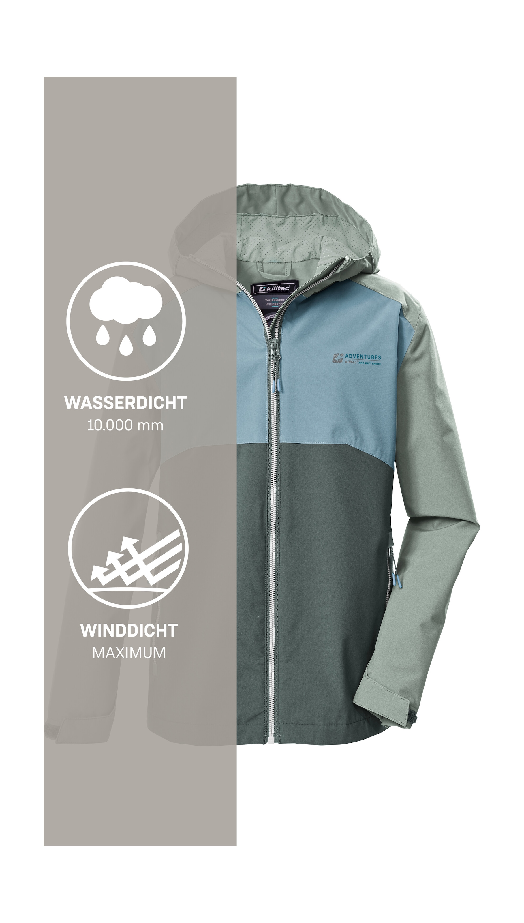 Killtec Funktionsjacke »KOS 147 BYS JCKT« Kinderjacke, wasserdicht, Colourblock, Teflon EcoElite™ imprägniert