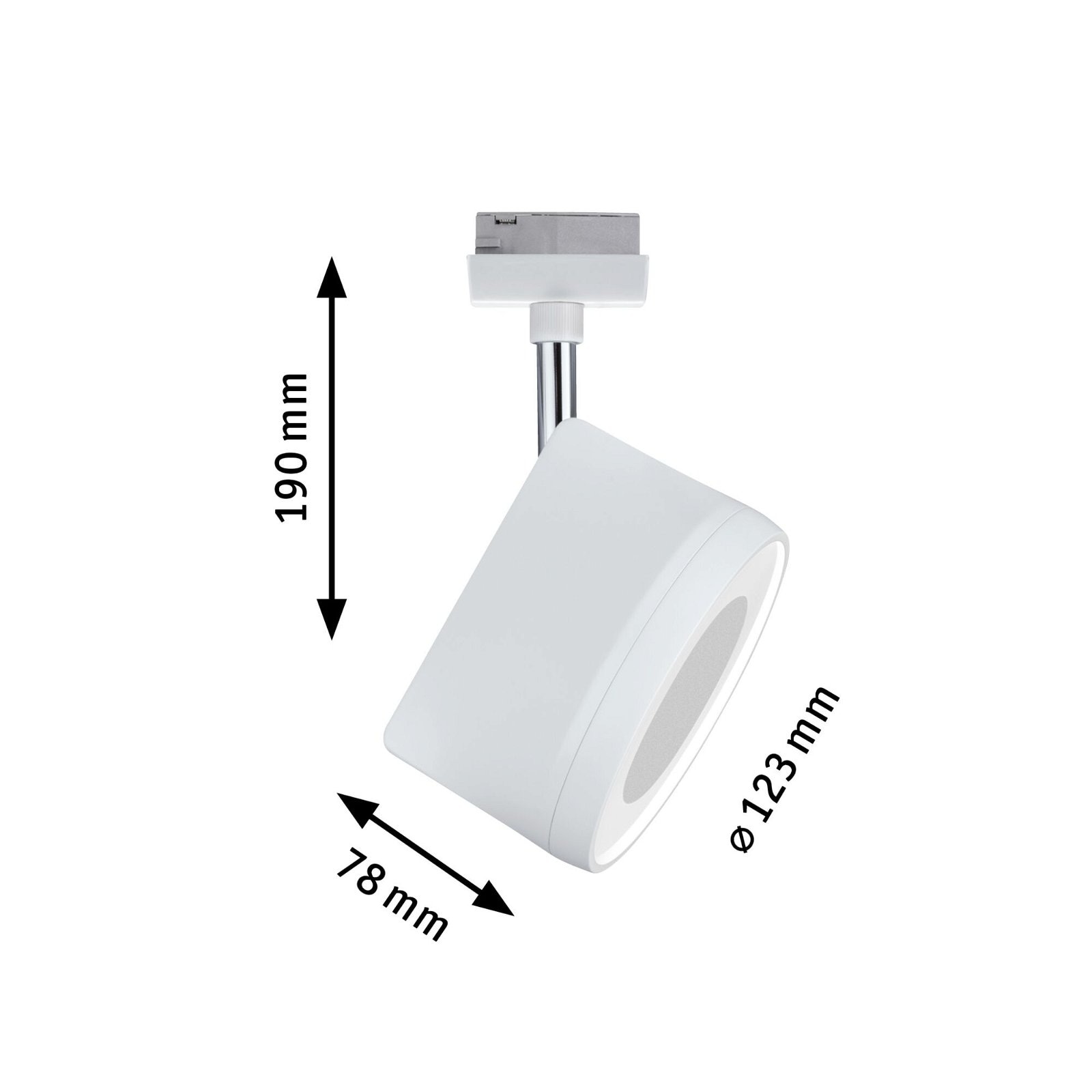Paulmann Schienensystem-Leuchten »URail Schienenspot Arena 800lm 14W 2700K 230V Schwarz matt, Chrom« 1 Stk. tlg. Einzelspot, dimmbar