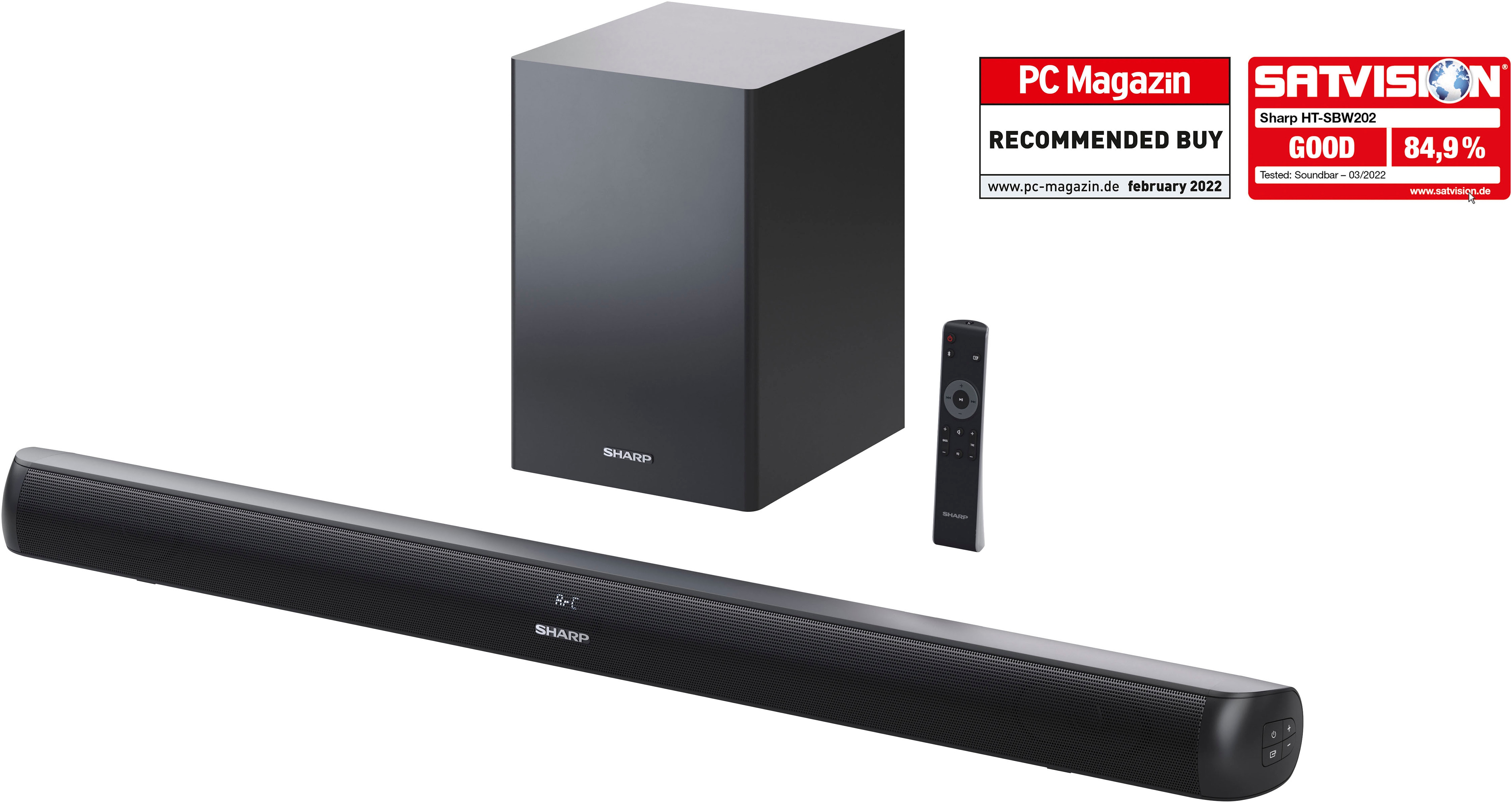 Sharp Soundbar »HT-SBW202« 2.1 (A2DP Bluetooth AVRCP Bluetooth Bluetooth Equalizer USB-Wiedergabe ) in schwarz