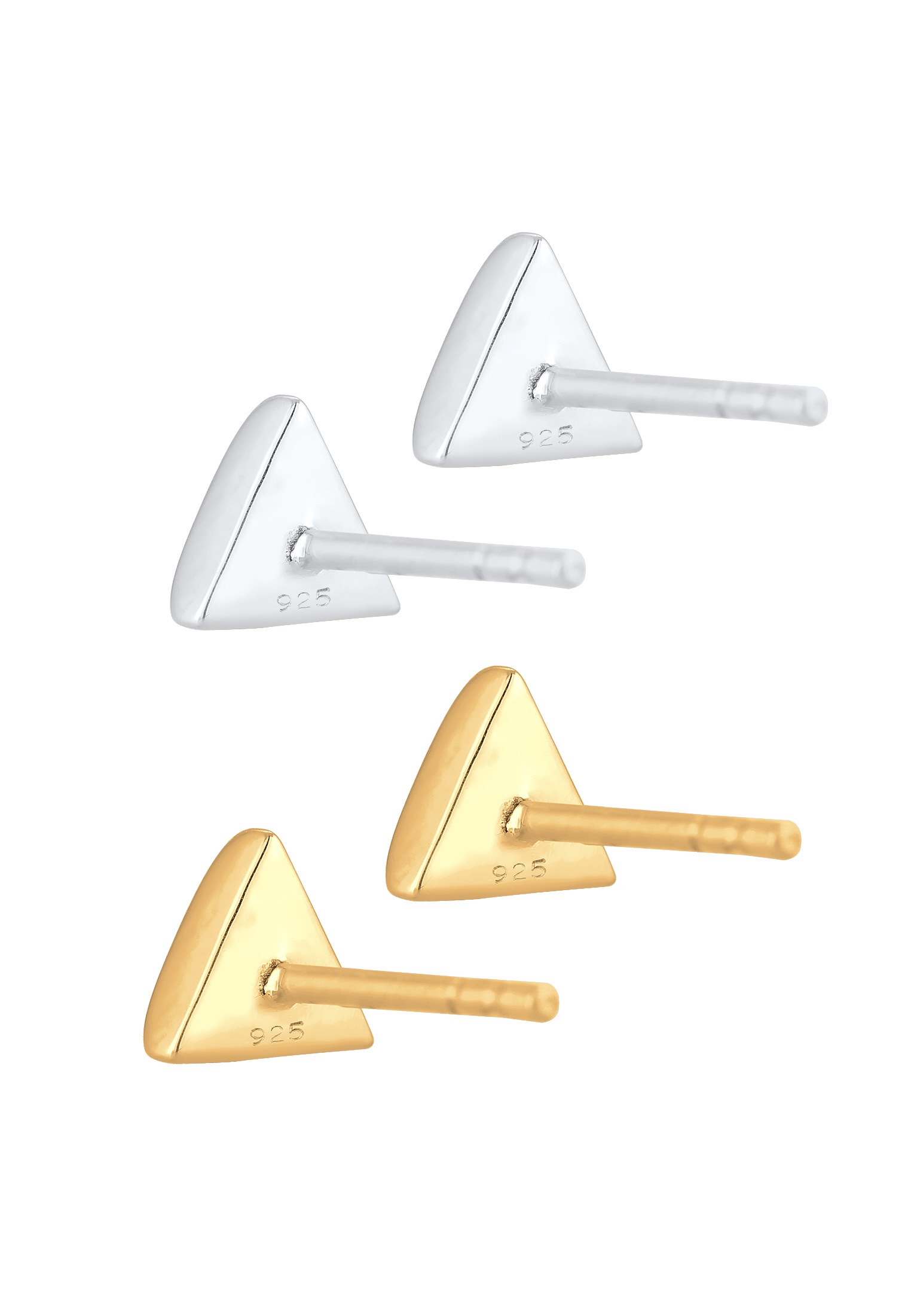 Elli Ohrstecker-Set »Ohrringe 2er Set Dreieck Geo Bicolor Minimal 925 Silber«