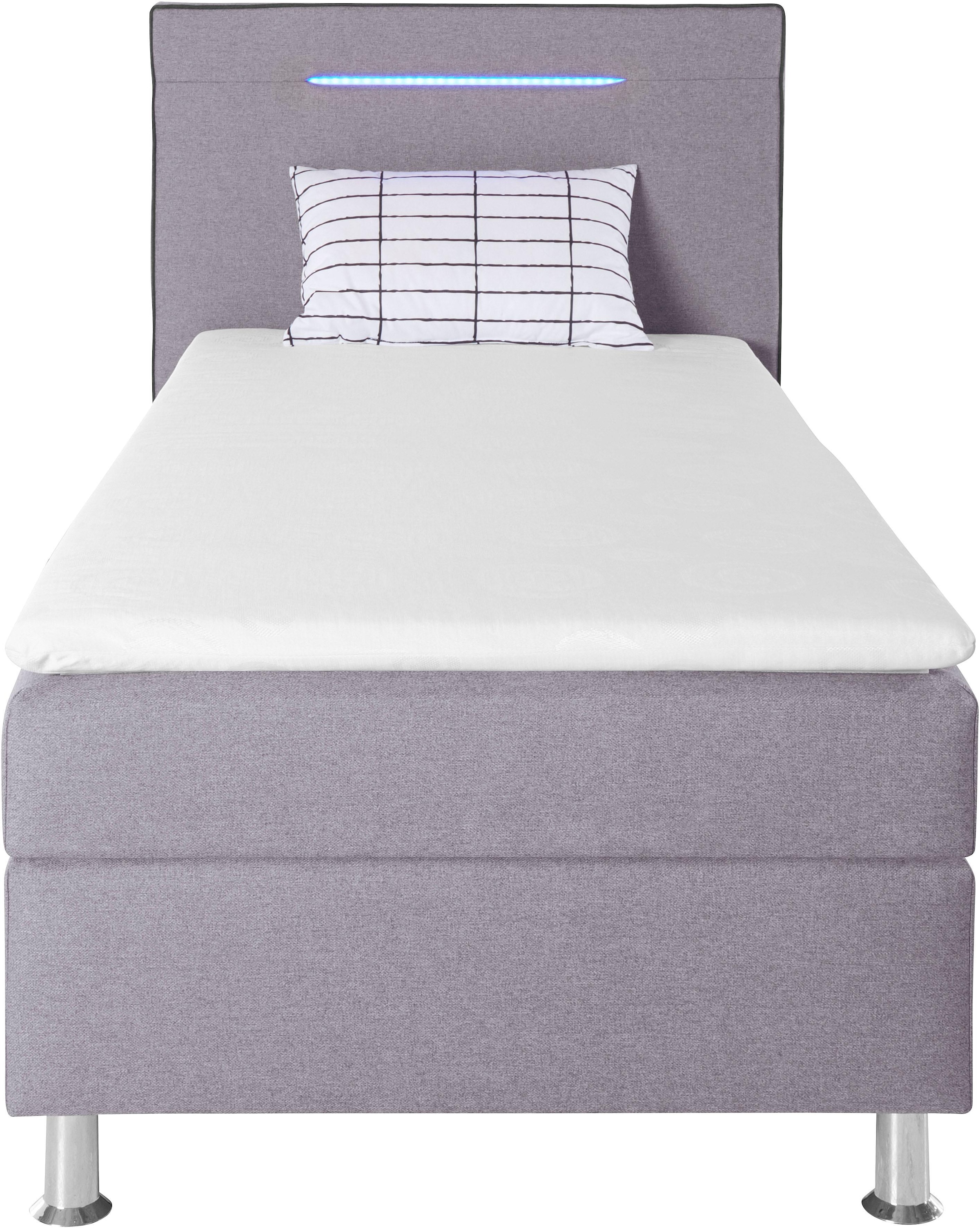 COLLECTION AB Boxspringbett »London, inklusive Topper und Kissen, mit LED-Beleuchtung« Boxspringbett erhältlich in 90cmx200cm, 140cmx200cm & 180cmx200cm