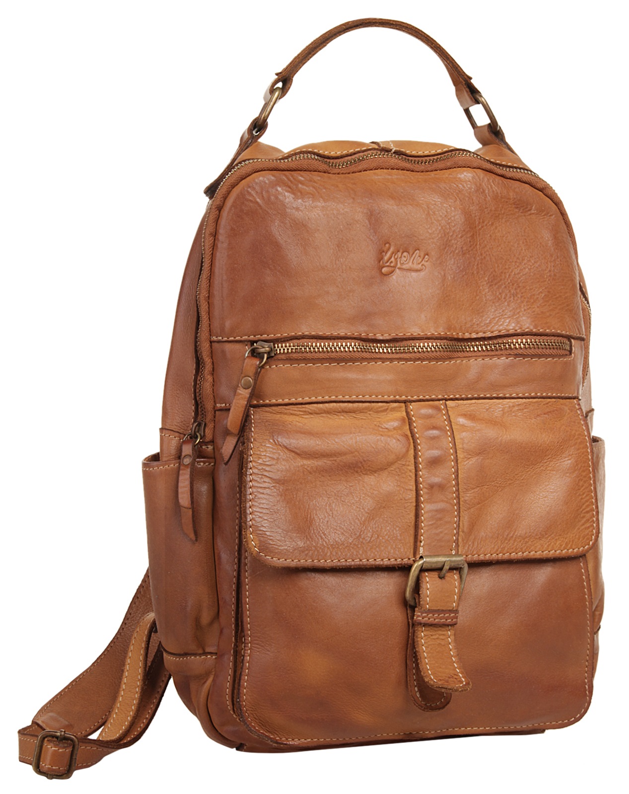 X-Zone Laptoprucksack, echt Leder, Made in Italy