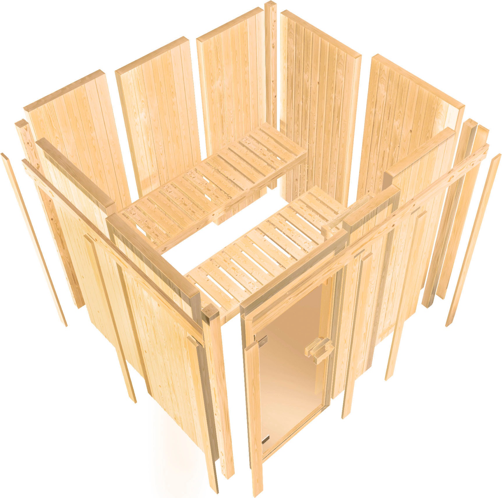 Karibu Sauna »Faurin«, mit Ofen 9 kW ext. Strg.