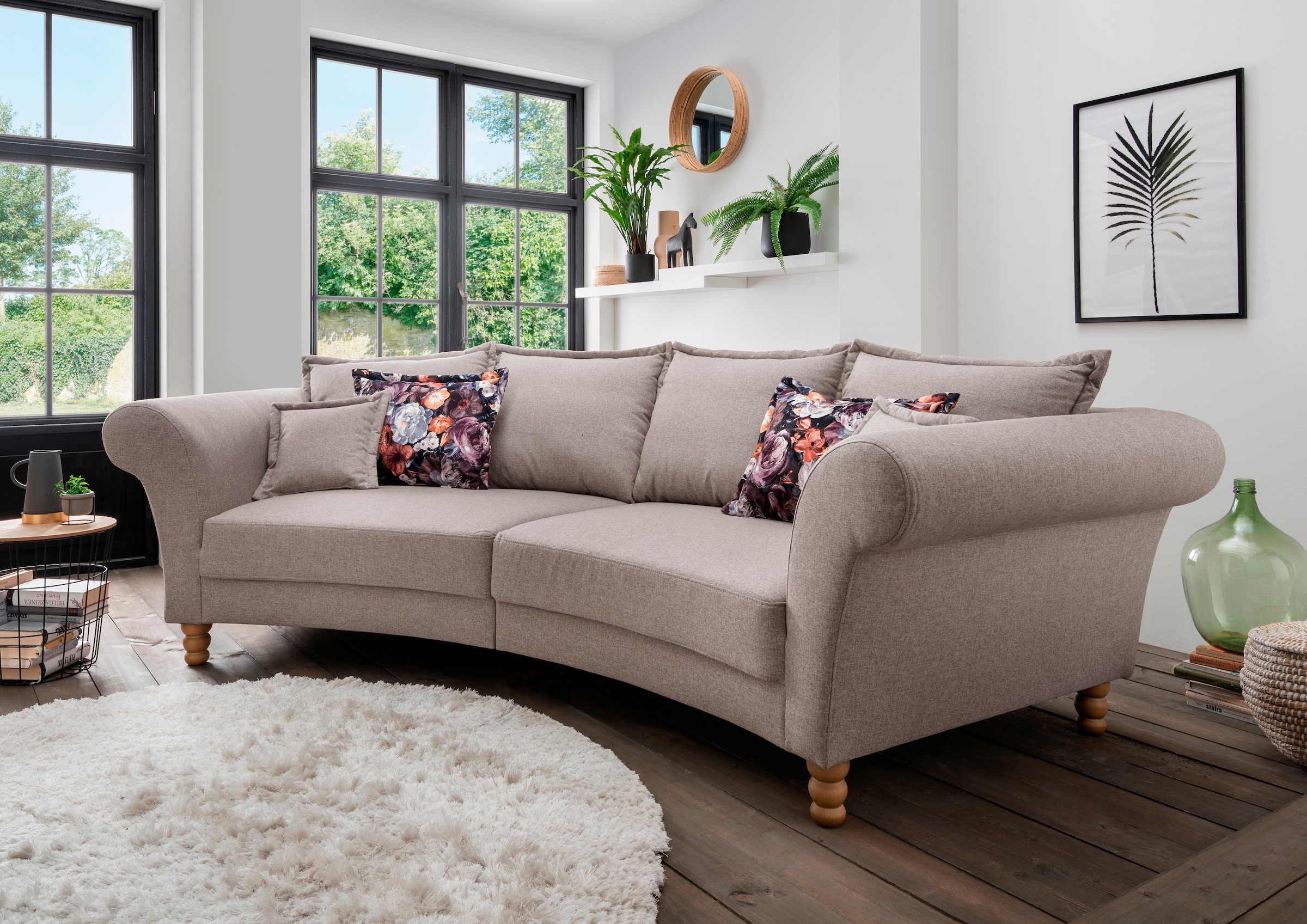 Home affaire Big-Sofa »Tassilo geschwungene Formensprache, bequem, Mega Sofa, Breite 350cm«