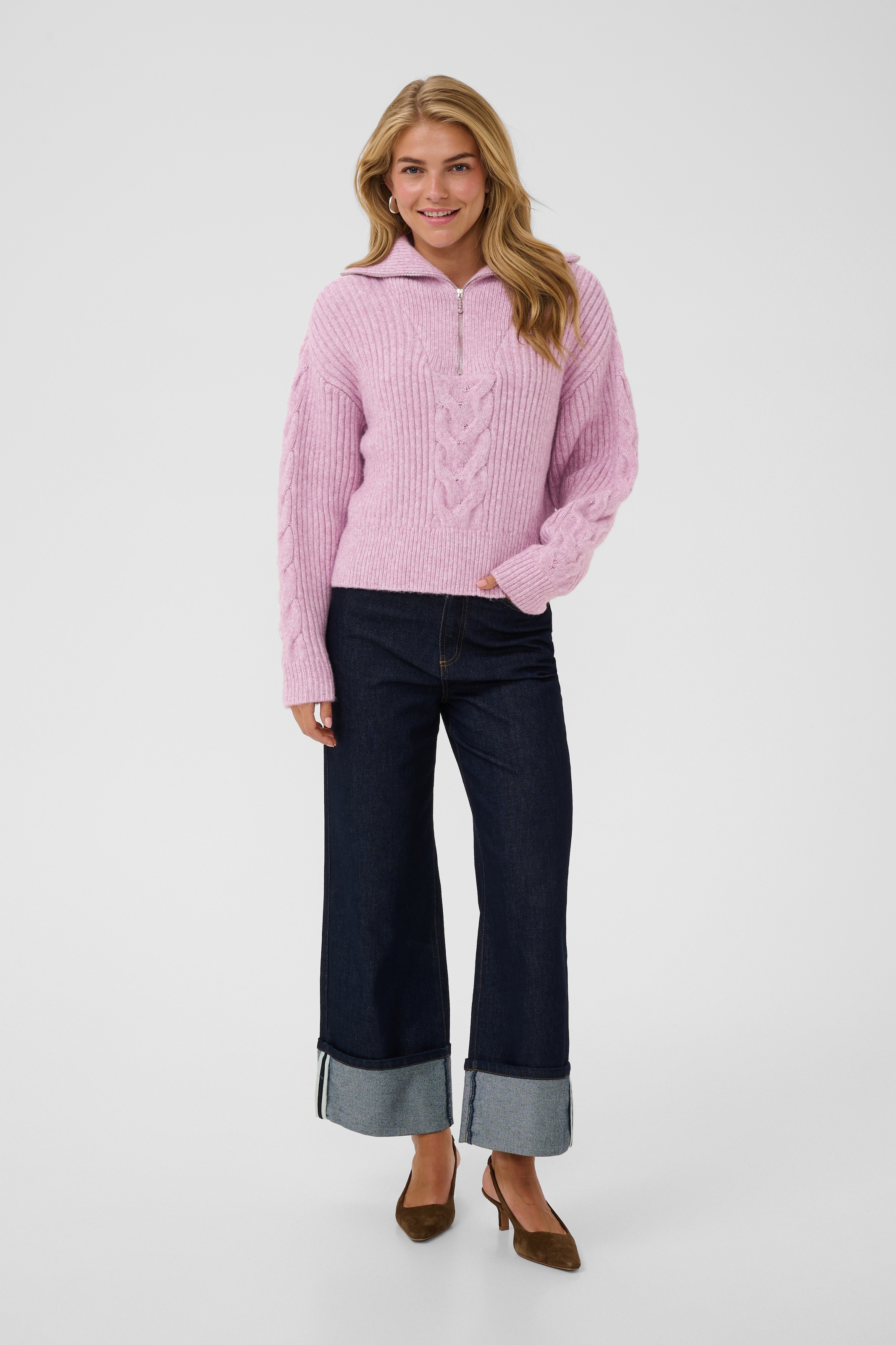Saint Tropez Troyer »TalmaSZ Pullover« Materialmix, Regular fit, Zopfstrickmuster