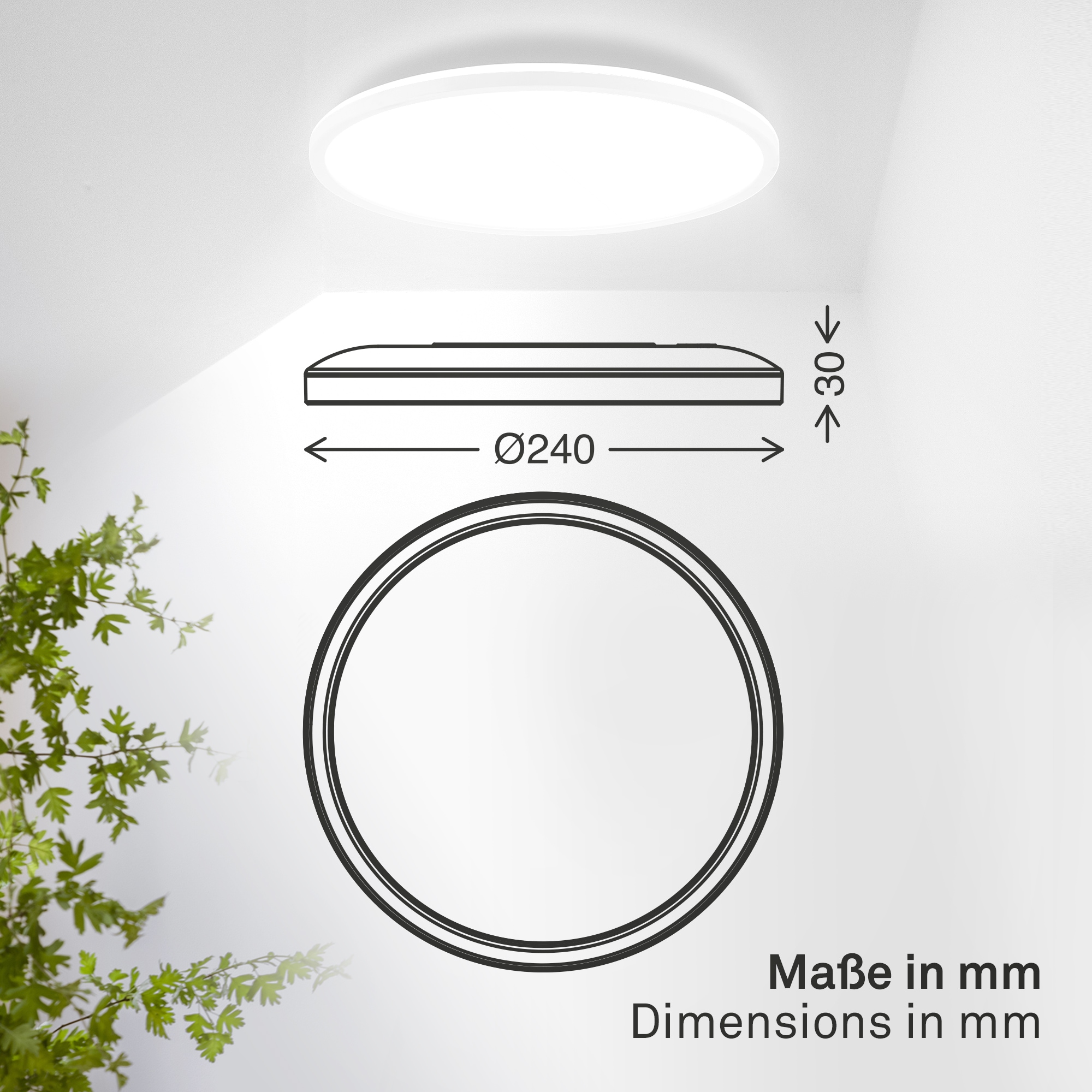 B.K.Licht LED Panel »SHALLOW« LED-Board 1 Stk. Neutralweiß 24x3 cm, Badlampe, Badezimmer, Küche, Wohnzimmer