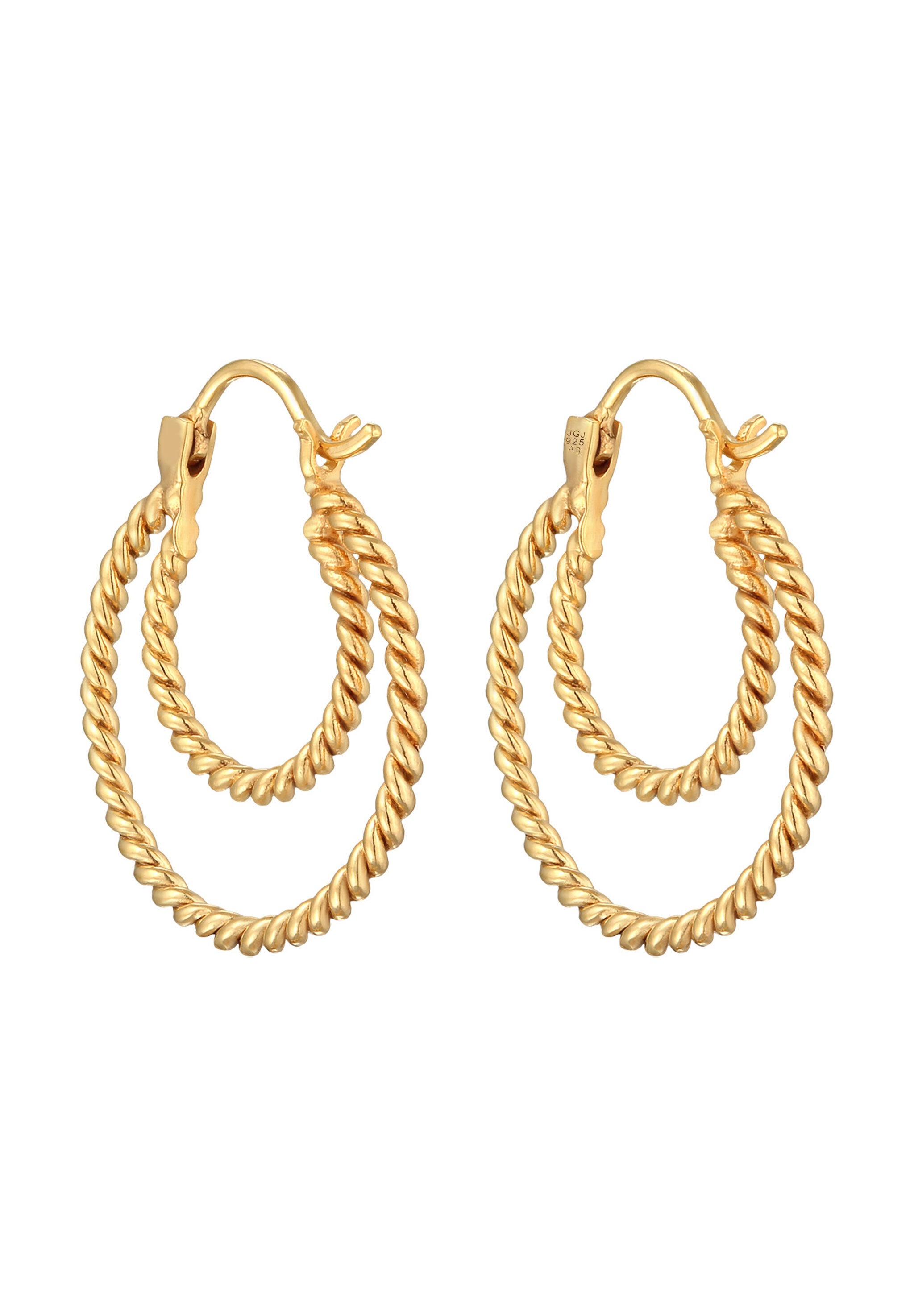 Elli Paar Creolen »Ohrringe Gedreht Creolen Zeitlos 925 Silber«