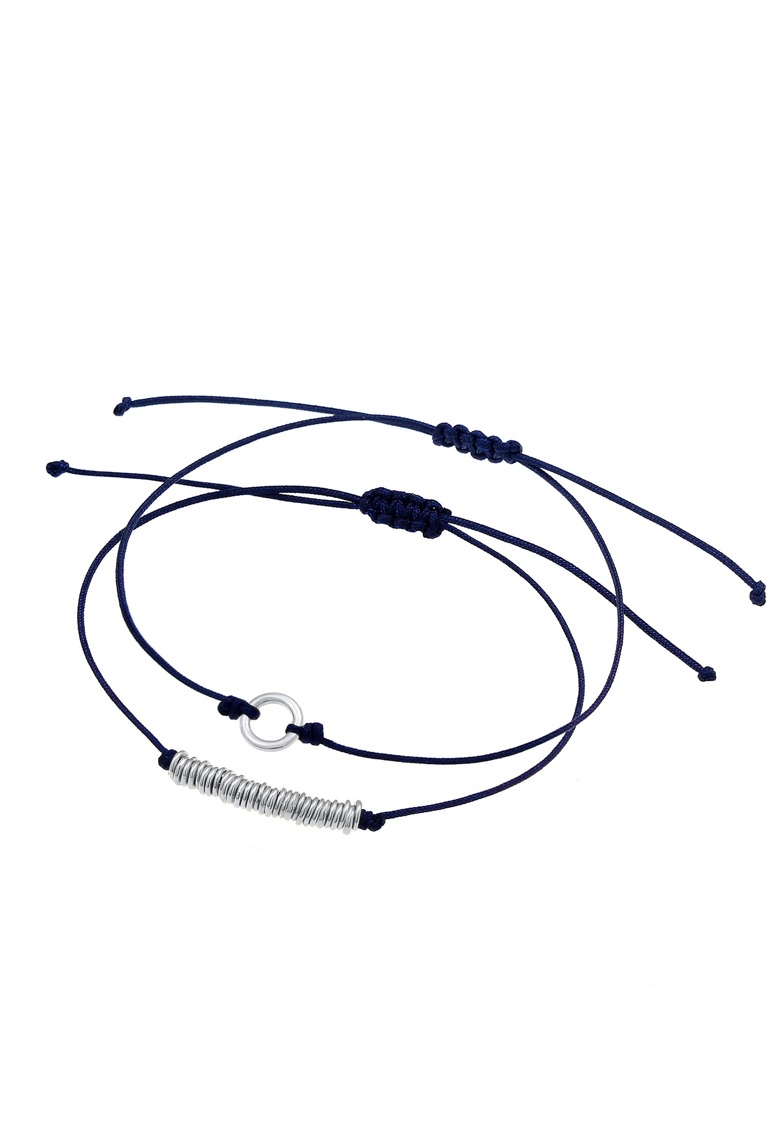 Elli Armketten Set »Armband Beads Kreis Nylon 2er Set 925 Sterling Silber«