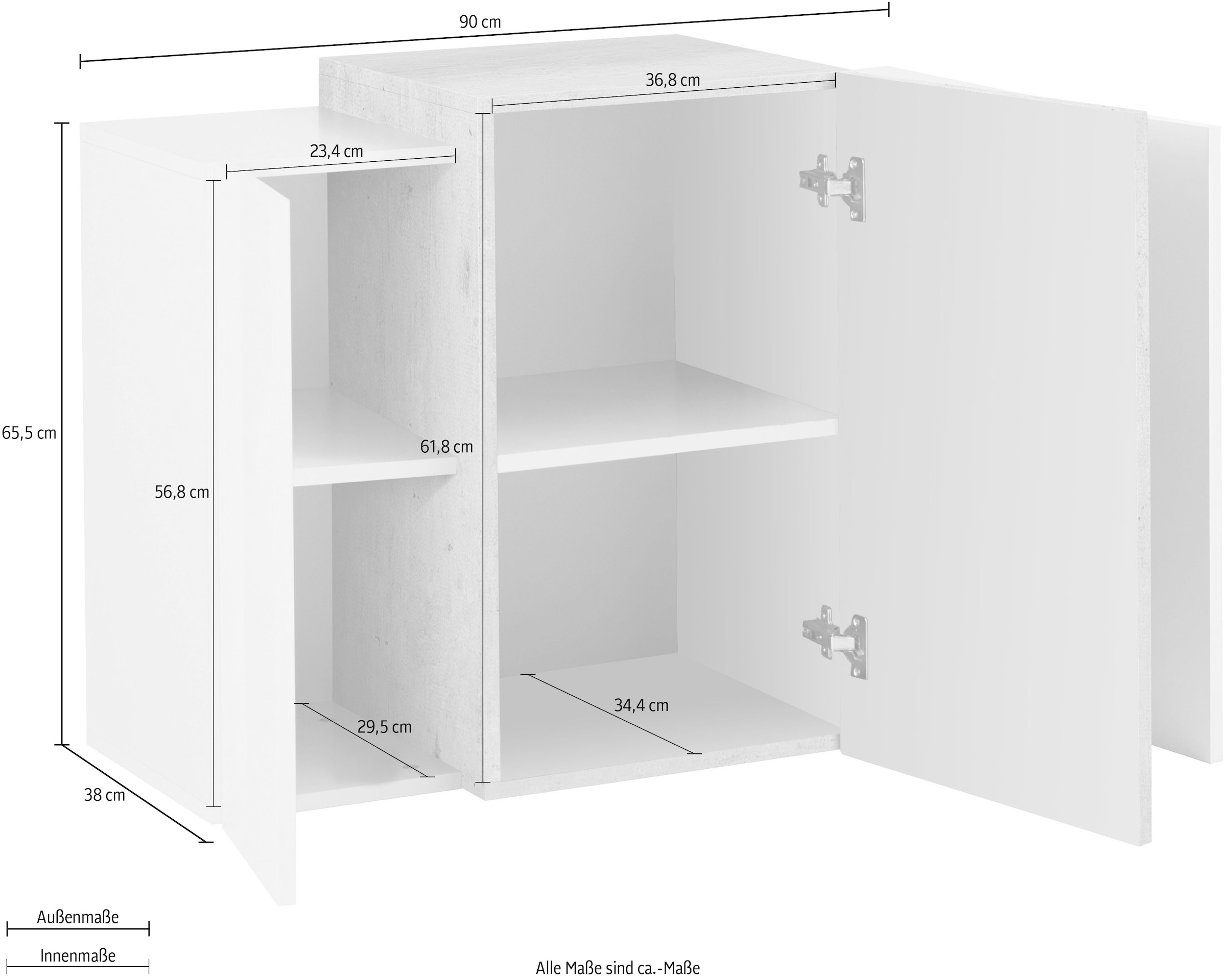 INOSIGN Hängevitrine »Coro, Hängeschrank, Oberschrank, Hängeregal grifflos Doppeltiefe«, Breite 90 cm