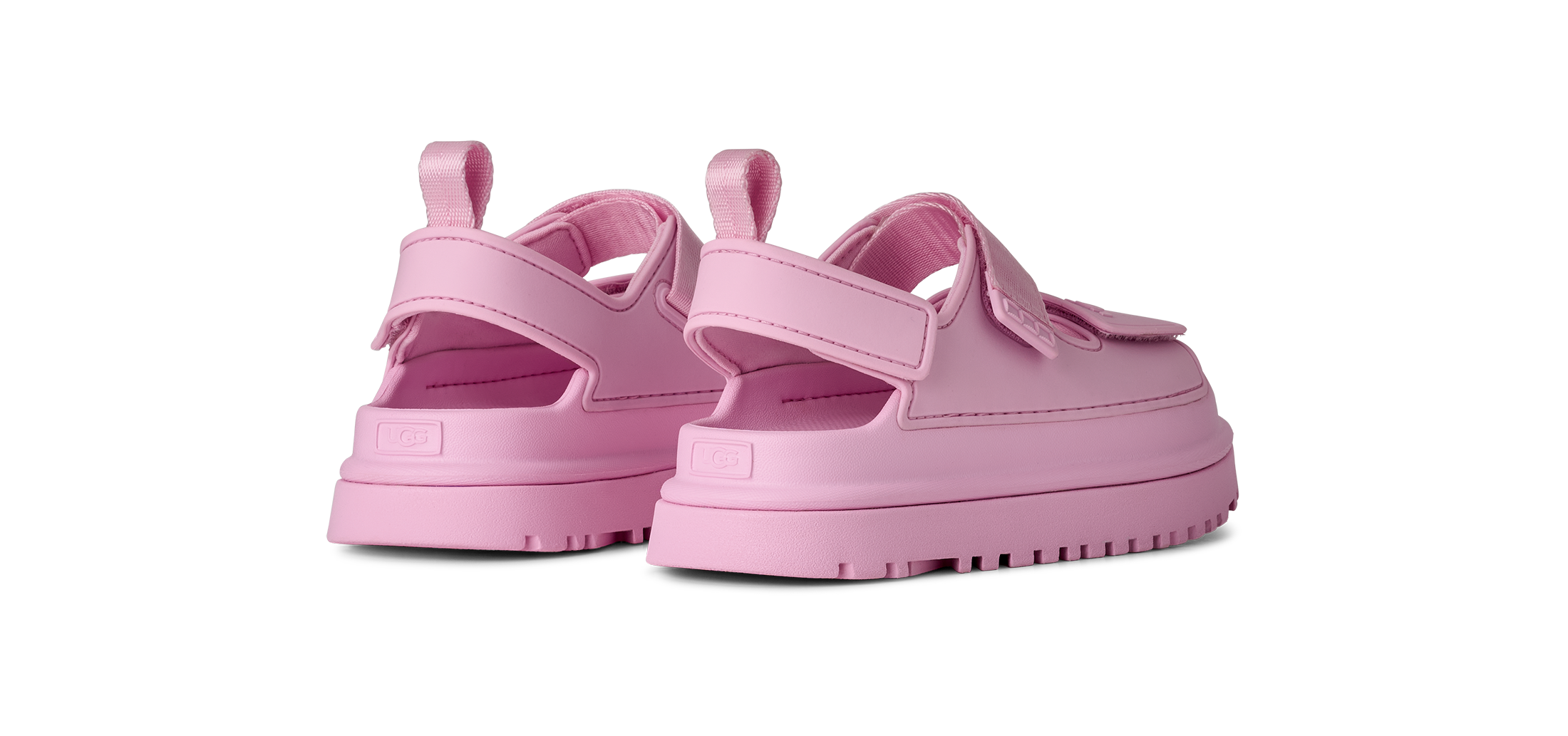 UGG Badesandale »K GOLDENGLOW«  , Sommerschuh, Poolslides, Plateauabsatz, mit Klettverschluss