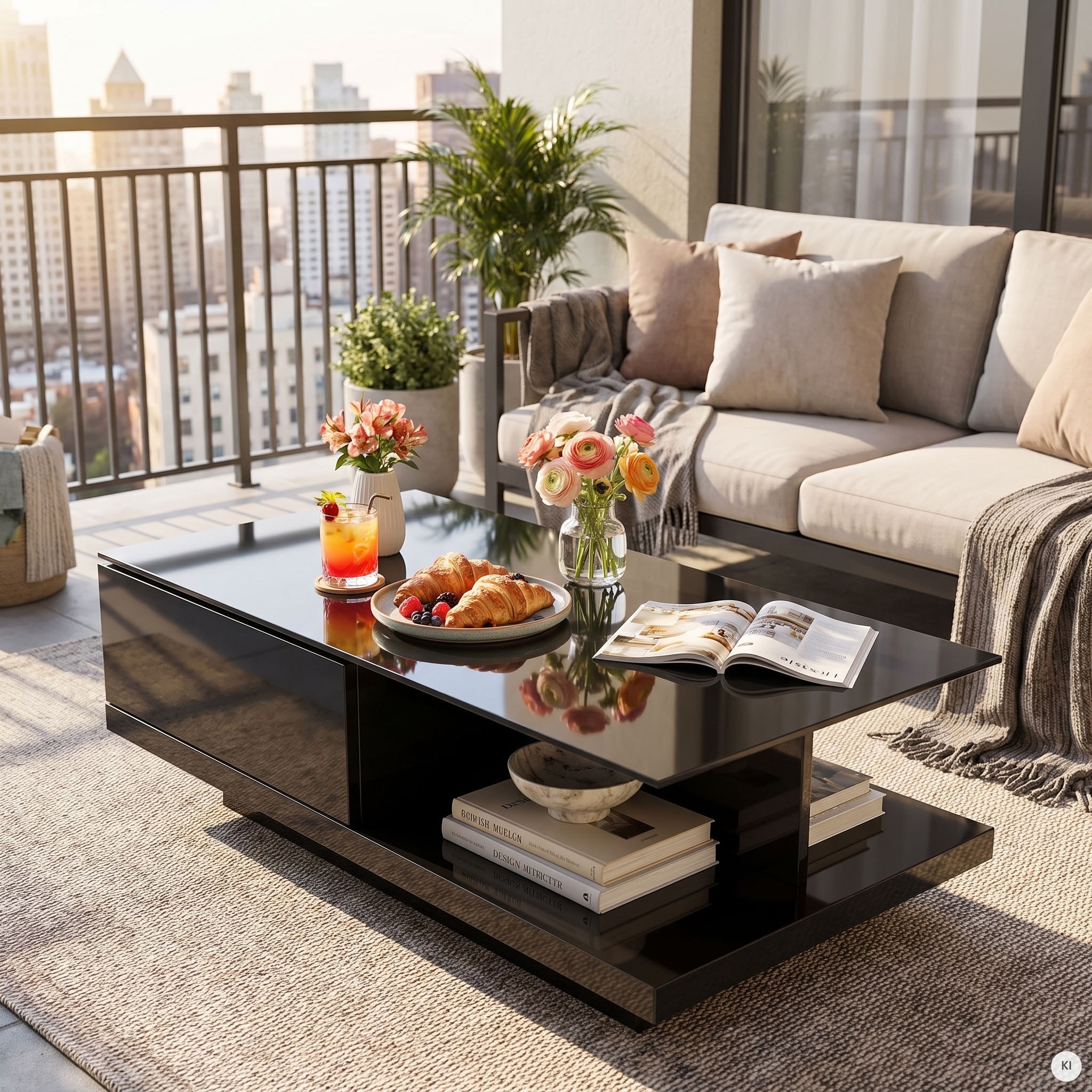 SalesFever Couchtisch »im minimalistischen Stil« Elegante Tischplatte aus robustem Kristallglas