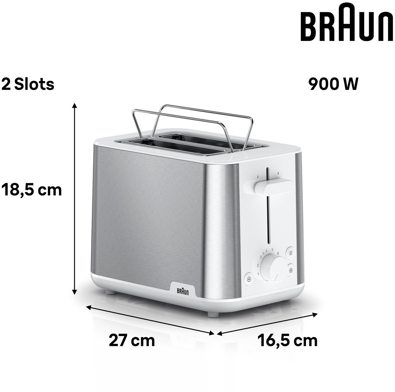 Braun Toaster »PurShine HT 1510 WH«, 2 kurze Schlitze, 900 W