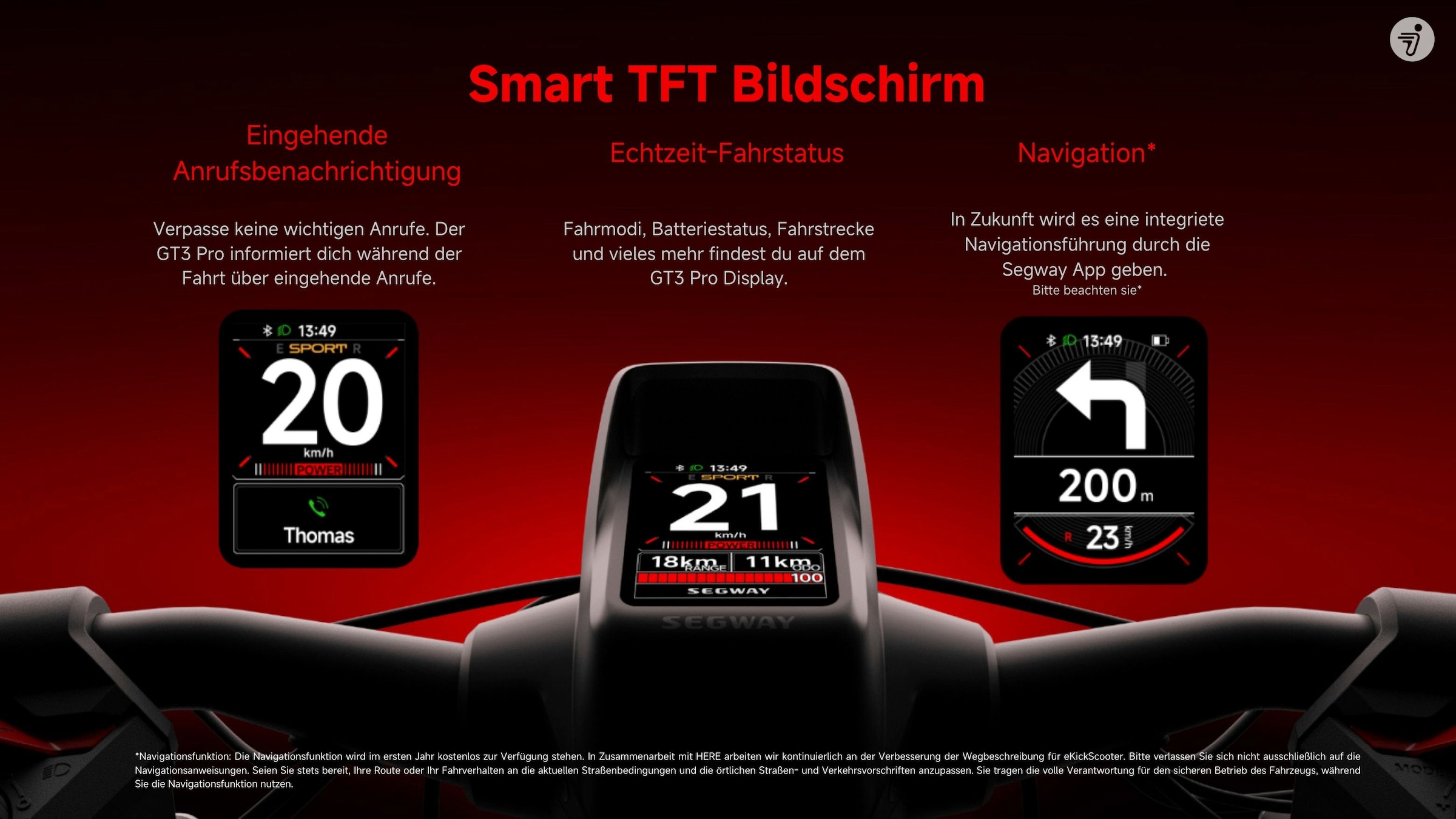 ninebot by Segway E-Scooter »Superscooter GT3 Pro«, mit 80 km/h, 138 km Eco Modus Reichweite, 150 kg Tragfähigkeit