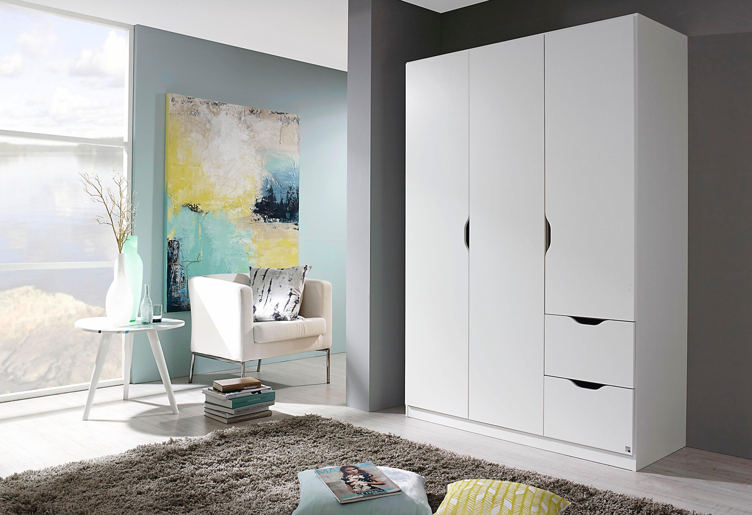 rauch Kleiderschrank »Freising geräumiger Schrank Garderobe Schlafzimmerschrank«, (in 2 Breiten erhältlich TOP ANGEBOT !), mit Griffmulden und Schubkästen TOP PRODUKT