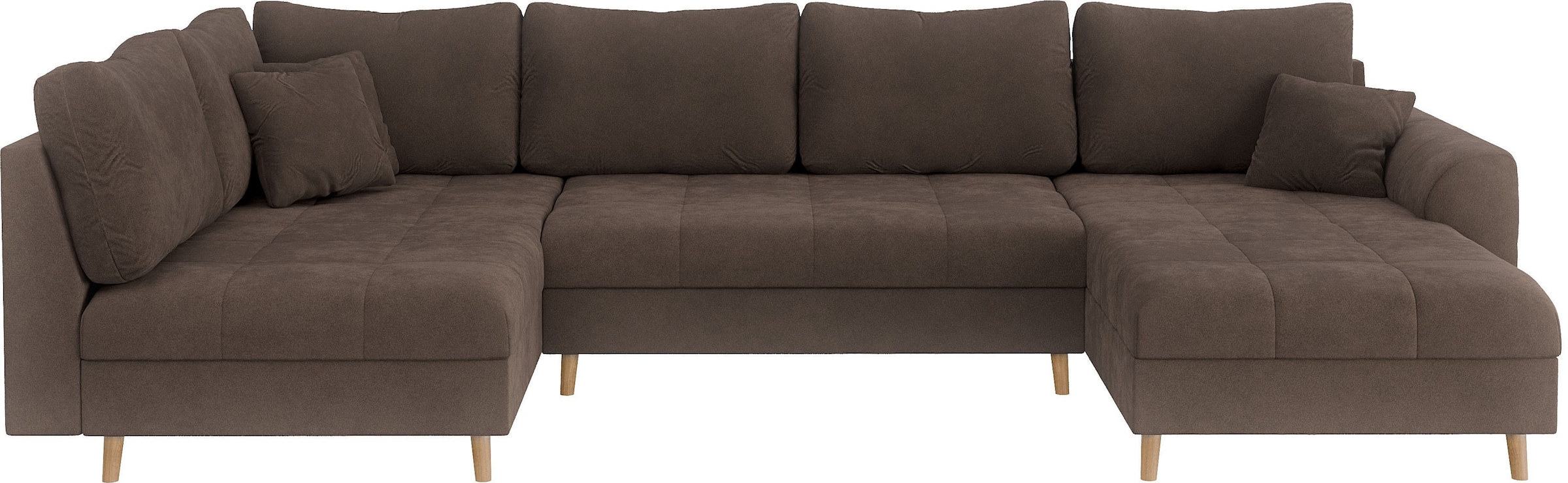 Home affaire Wohnlandschaft »CHARRE U-Form mit Ottomane, Maße B/T/H: 310/161/81 cm« feine Steppung, lose Rücken- und Zierkissen, auch in Cord und Bouclé