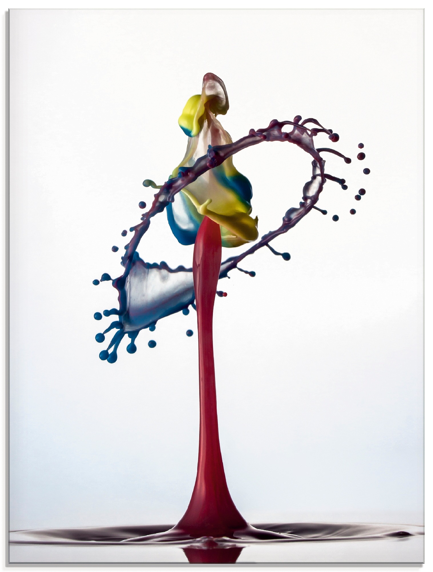 Artland Glasbild »Highspeed Wassertropfen - 3 Farben«, Gegenstandslos, (1 St.)
