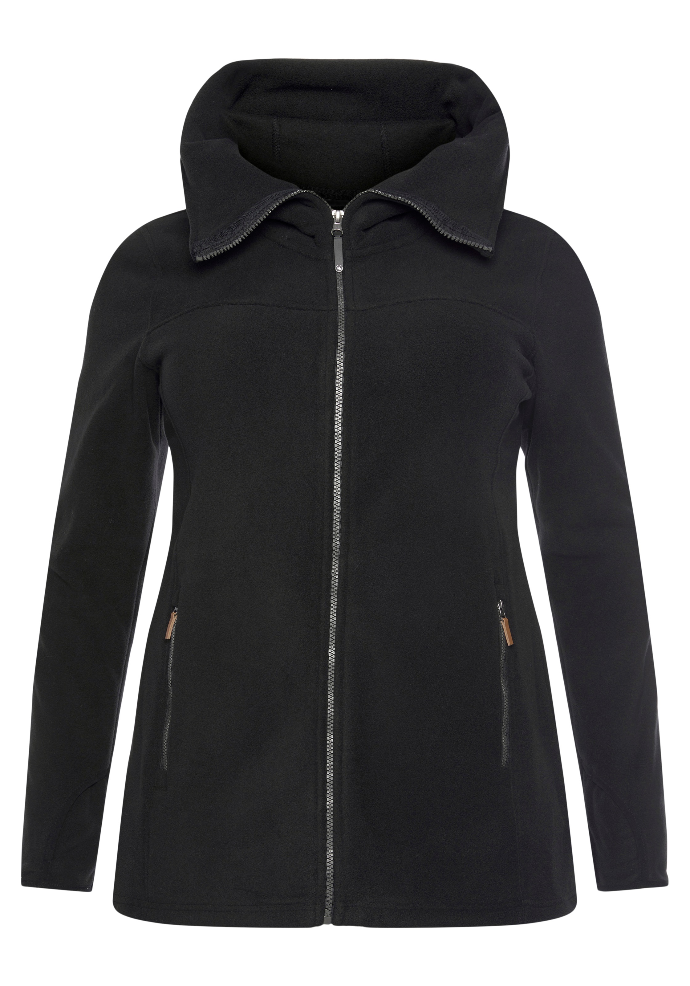 Polarino Fleecejacke, mit großer Kapuze und Umschlagkragen