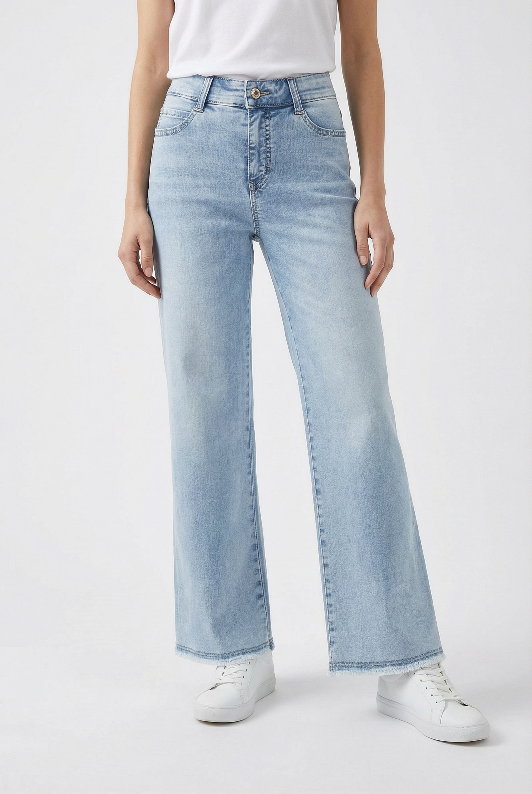 MAC Weite Jeans »DREAM WIDE« mit Fransen am Saum